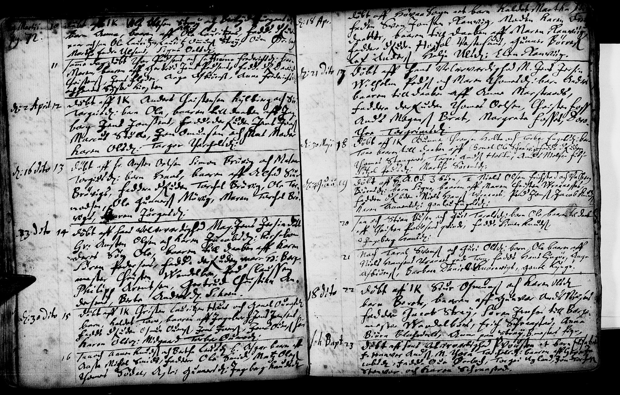 Oddernes sokneprestkontor, SAK/1111-0033/F/Fa/Faa/L0001: Parish register (official) no. A 1, 1692-1718, p. 72-73