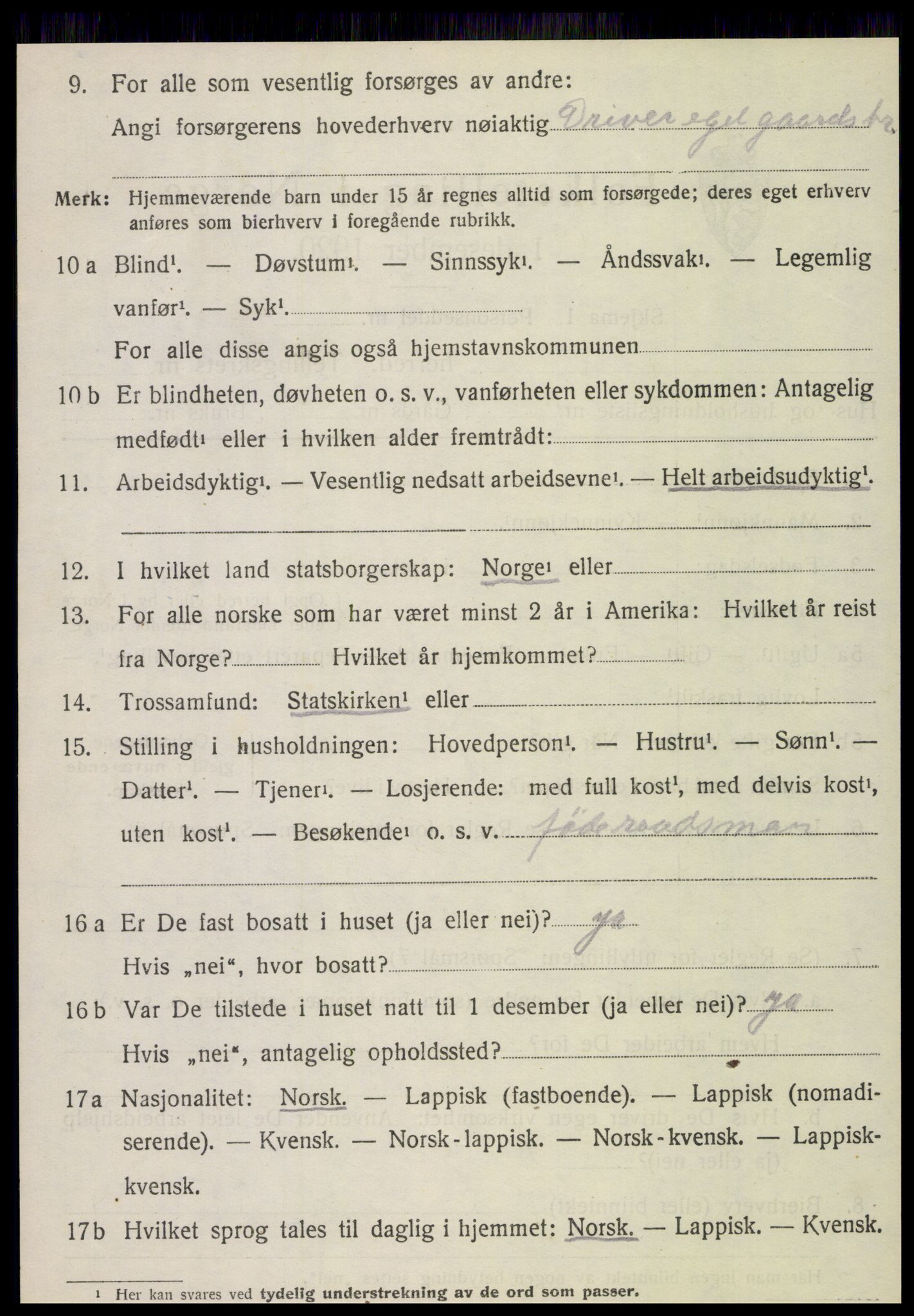 SAT, 1920 census for Vefsn, 1920, p. 10324