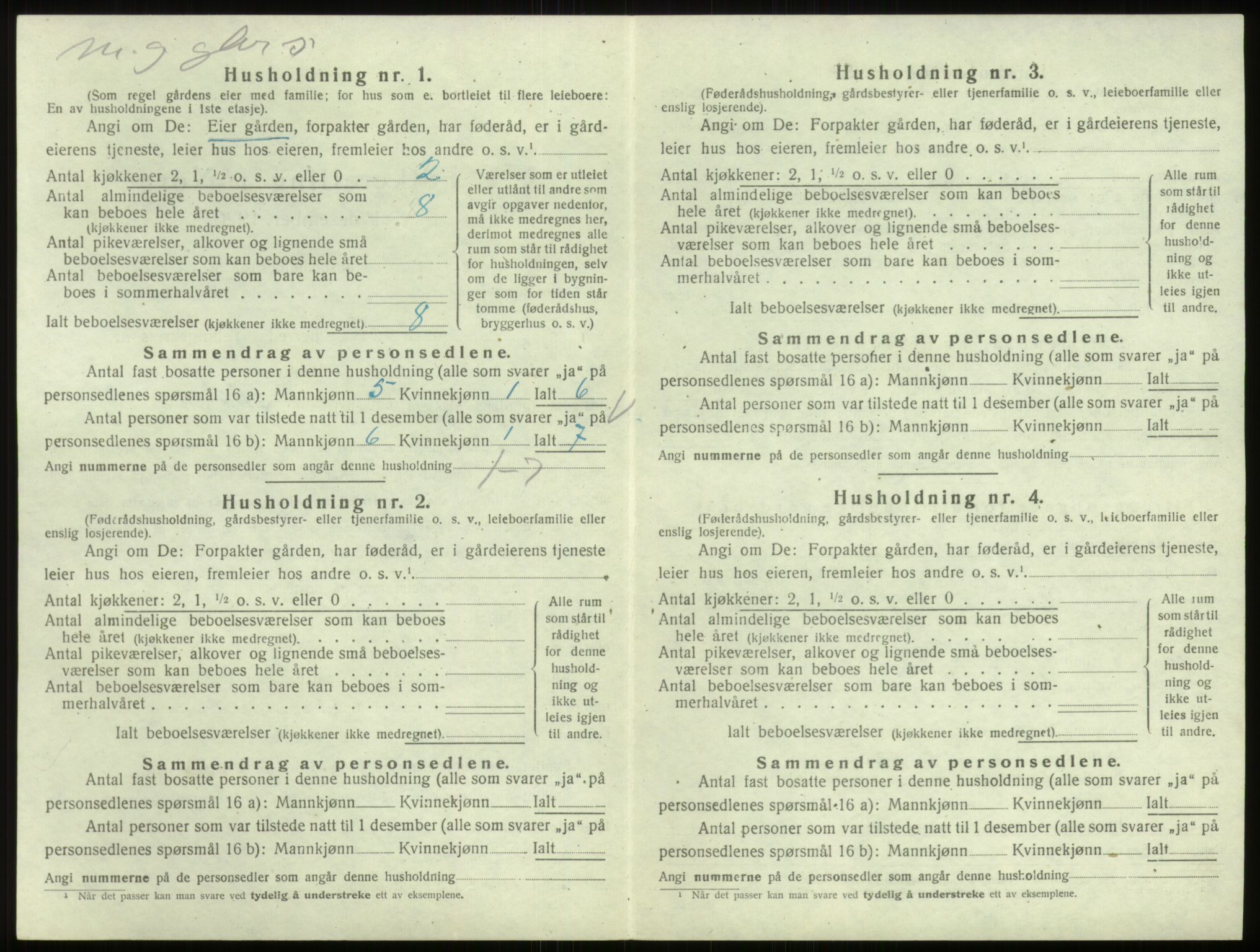 SAO, 1920 census for Berg, 1920, p. 1833