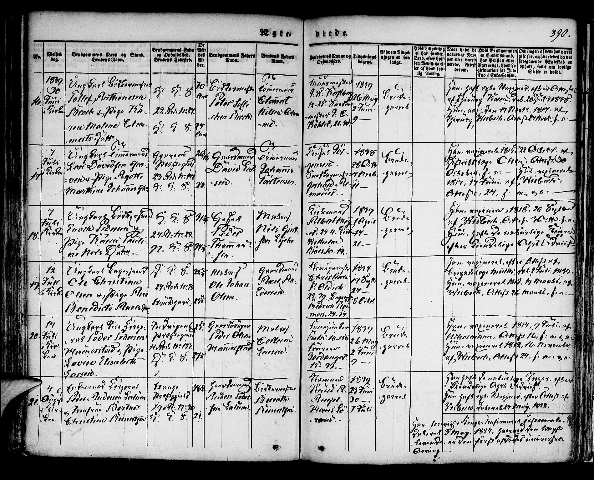 Korskirken sokneprestembete, SAB/A-76101/H/Hab: Parish register (copy) no. A 5II, 1831-1844, p. 390