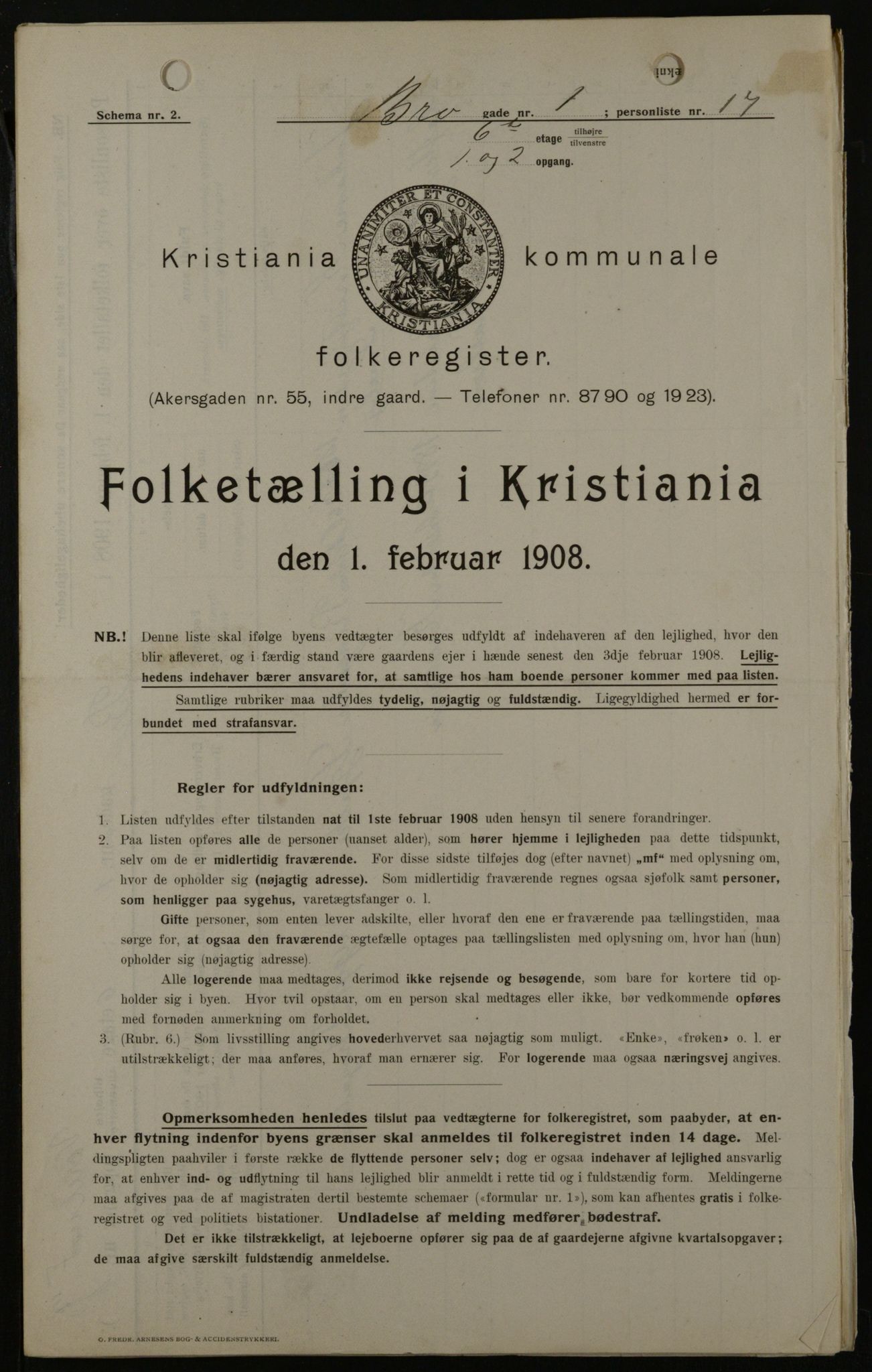 OBA, Municipal Census 1908 for Kristiania, 1908, p. 9210