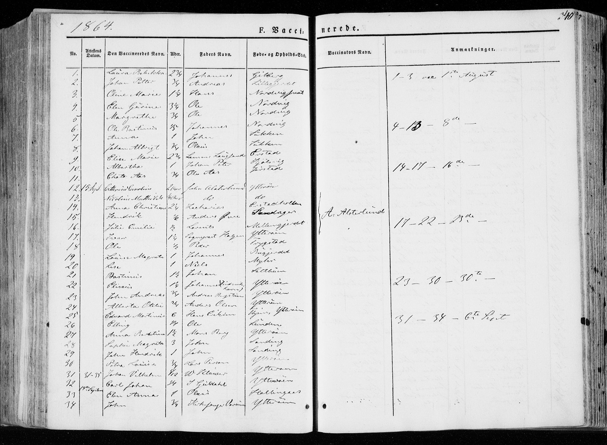 Ministerialprotokoller, klokkerbøker og fødselsregistre - Nord-Trøndelag, AV/SAT-A-1458/722/L0218: Parish register (official) no. 722A05, 1843-1868, p. 340