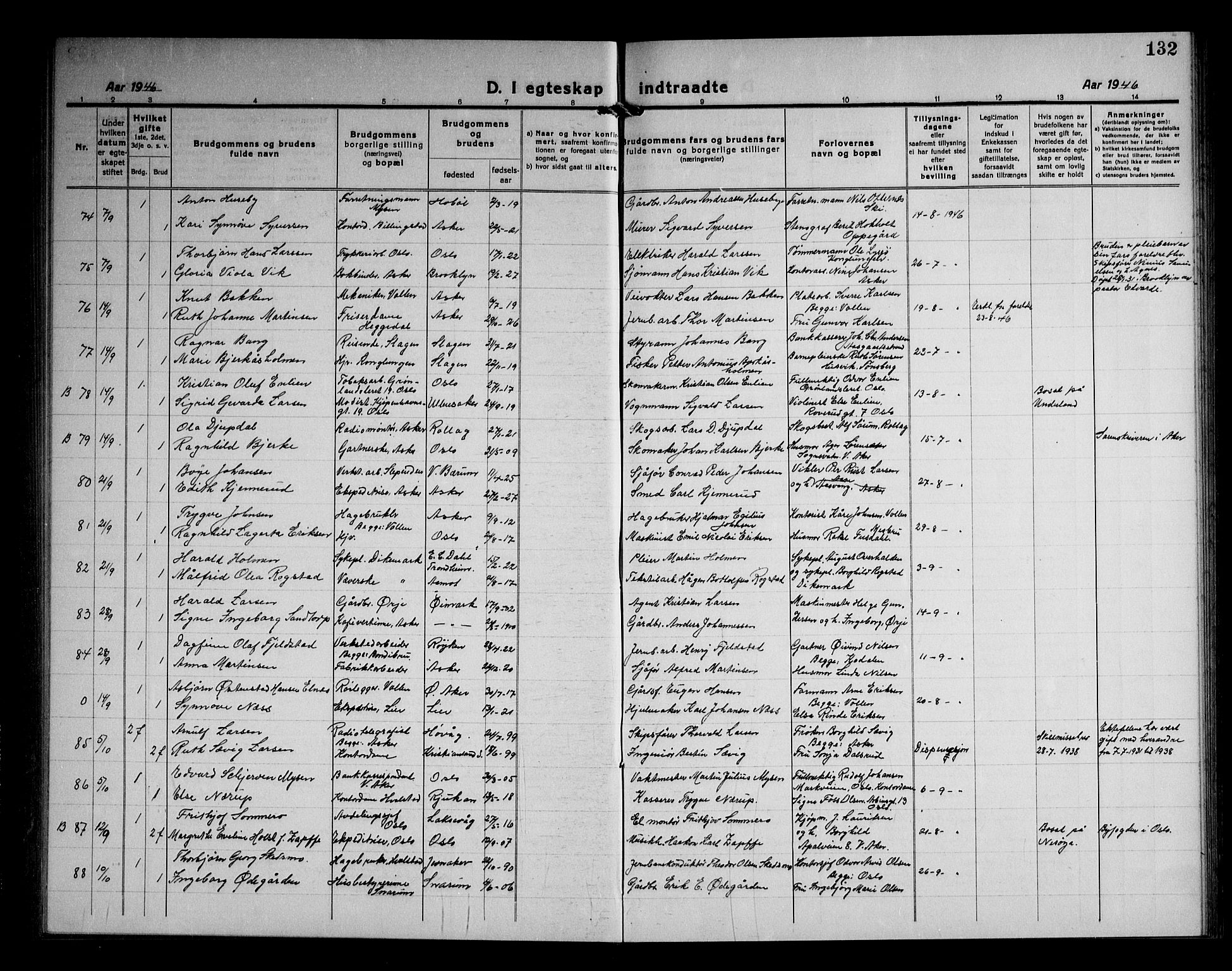 Asker prestekontor Kirkebøker, AV/SAO-A-10256a/F/Fa/L0020: Parish register (official) no. I 20, 1918-1948, p. 132