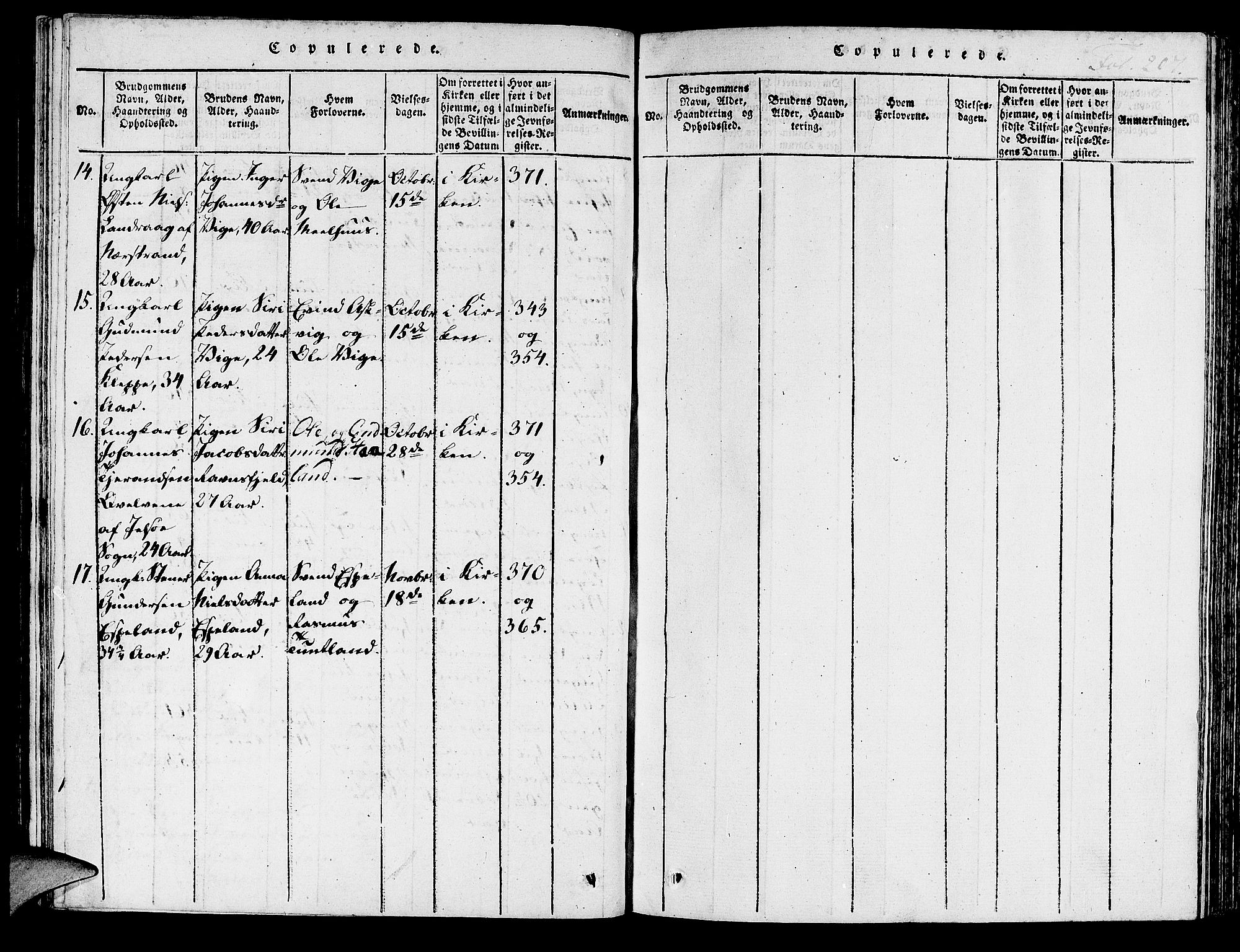 Hjelmeland sokneprestkontor, SAST/A-101843/01/IV/L0003: Parish register (official) no. A 3, 1816-1834, p. 207