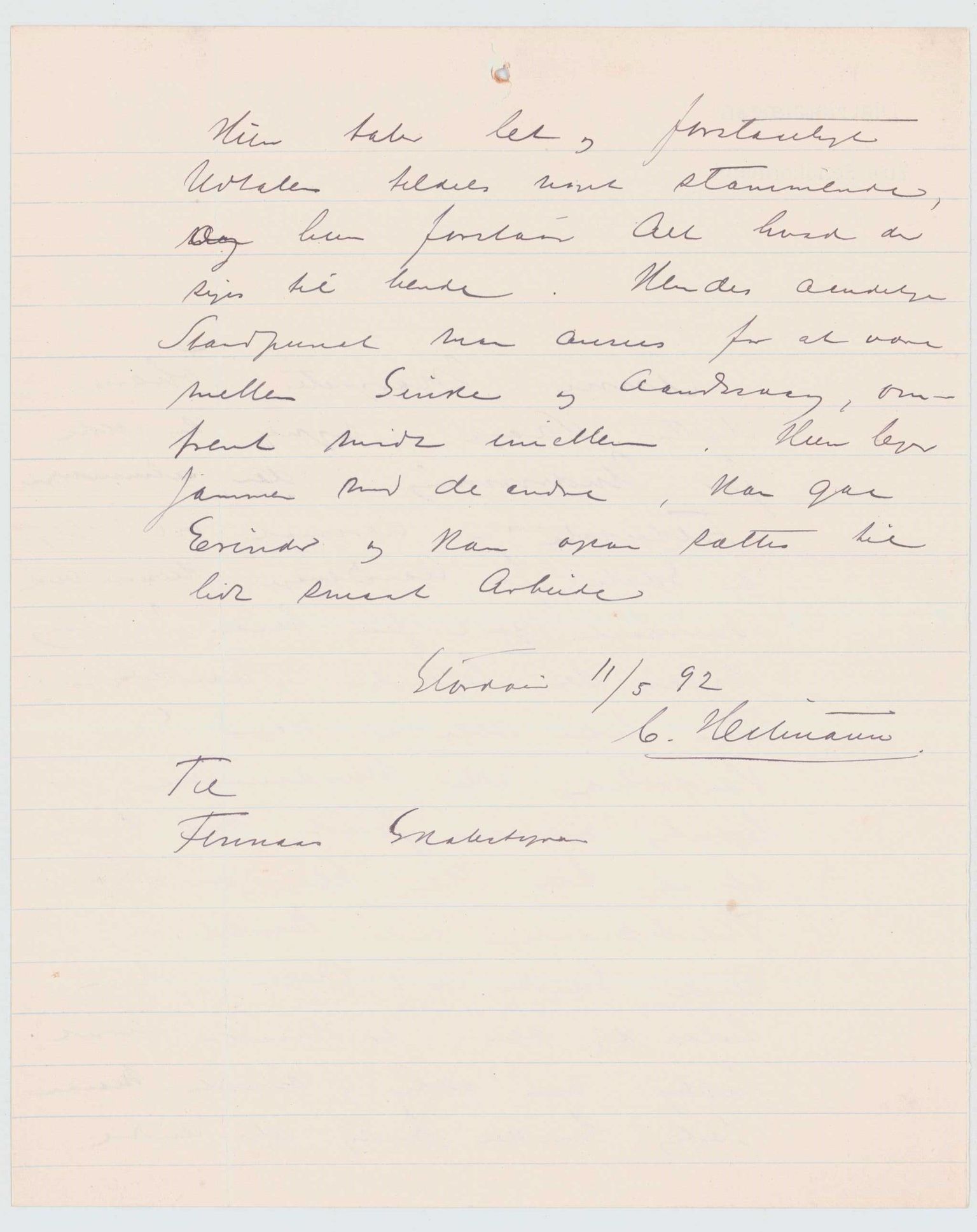 Finnaas kommune. Skulestyret, IKAH/1218a-211/D/Da/L0001/0002: Kronologisk ordna korrespondanse / Kronologisk ordna korrespondanse , 1890-1892, p. 116