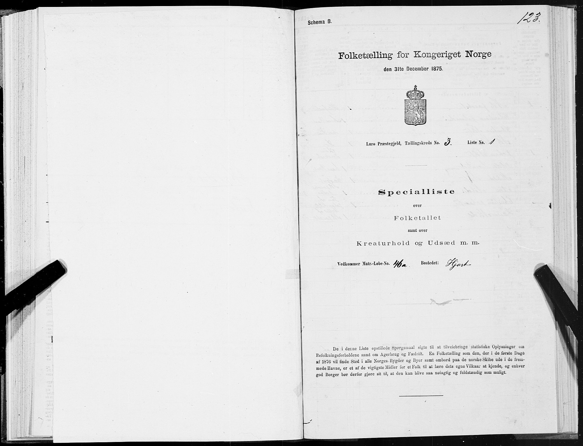 SAT, 1875 census for 1834P Lurøy, 1875, p. 2123