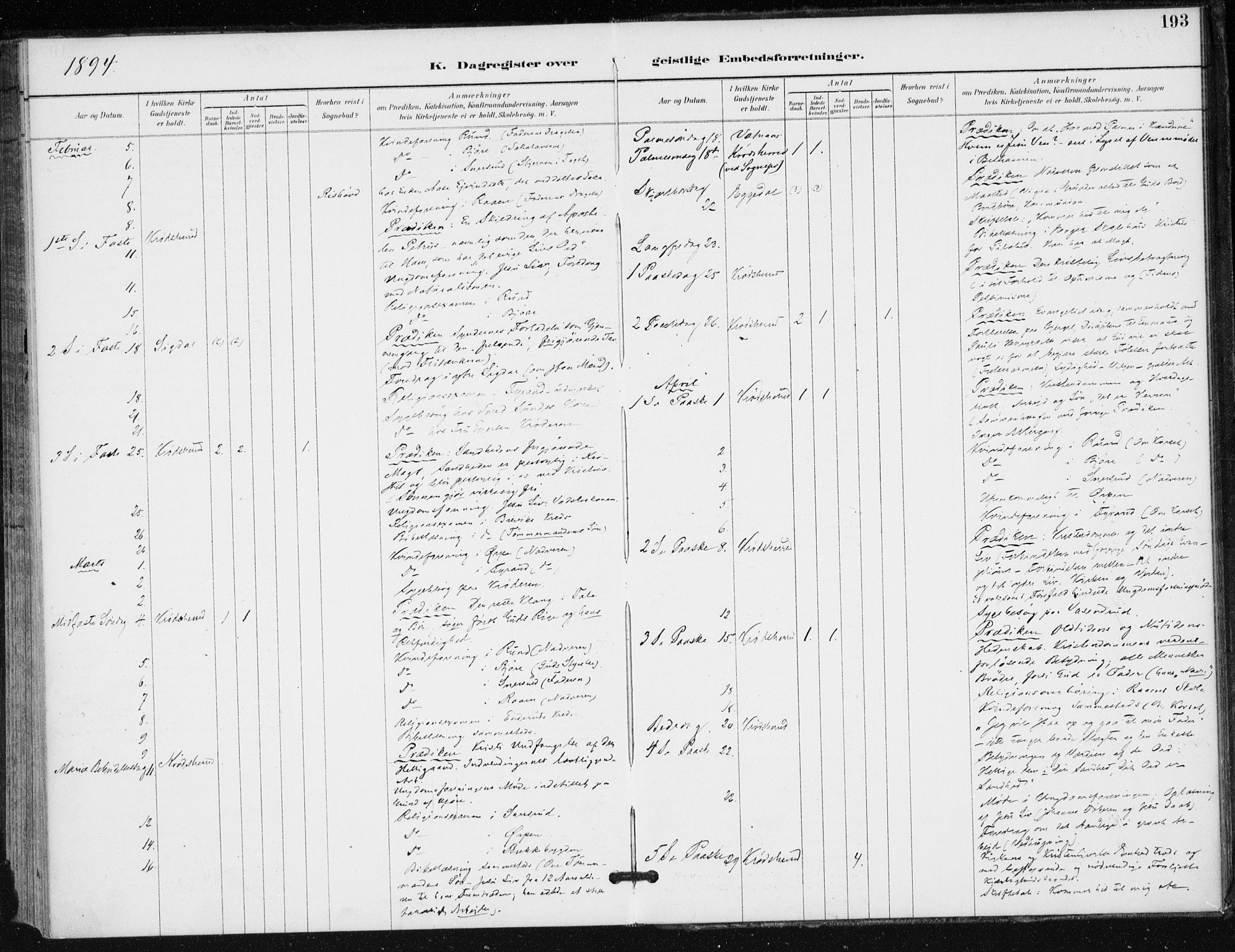 Krødsherad kirkebøker, AV/SAKO-A-19/F/Fa/L0006: Parish register (official) no. 6, 1889-1899, p. 193