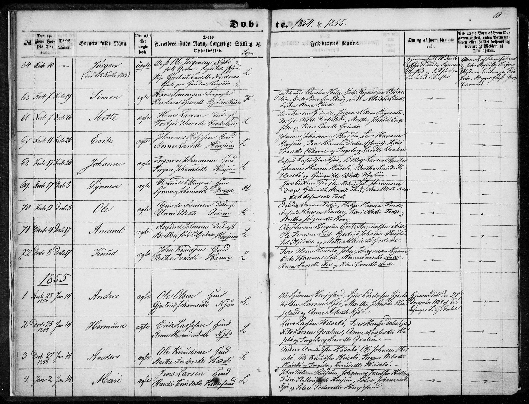 Leikanger sokneprestembete, SAB/A-81001: Parish register (official) no. A 8, 1852-1868, p. 18