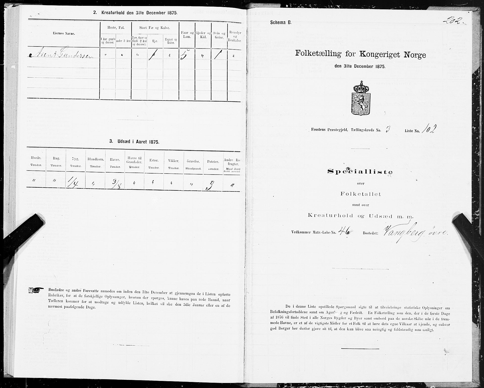 SAT, 1875 census for 1717P Frosta, 1875, p. 3202