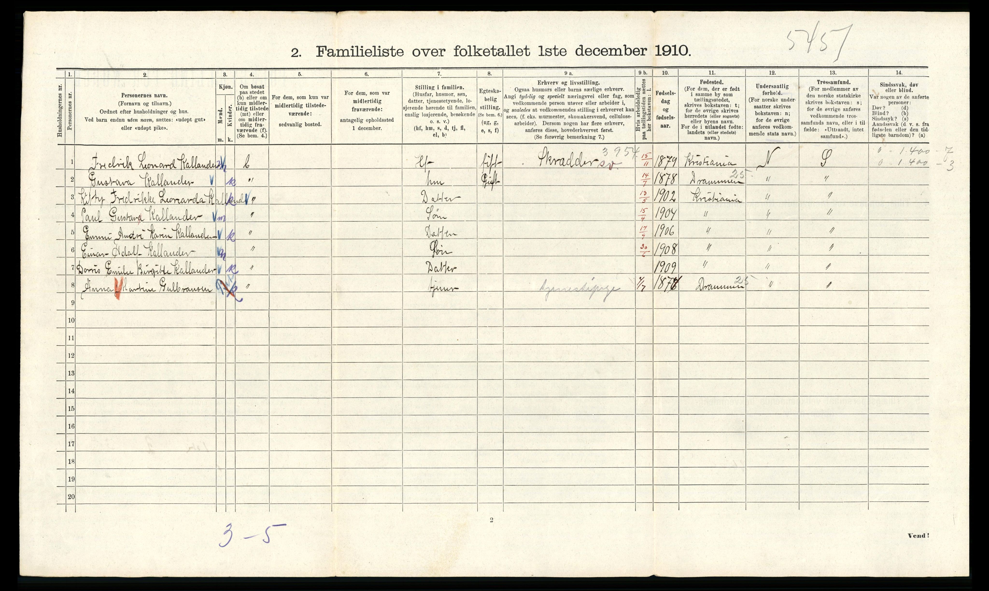 RA, 1910 census for Kristiania, 1910, p. 123626