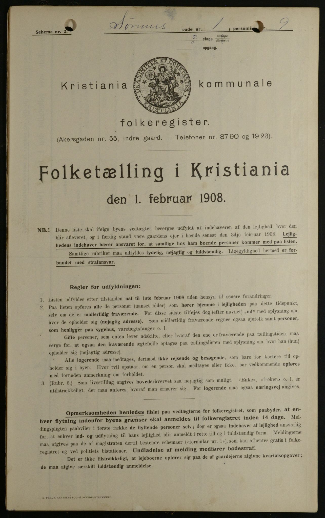 OBA, Municipal Census 1908 for Kristiania, 1908, p. 96058