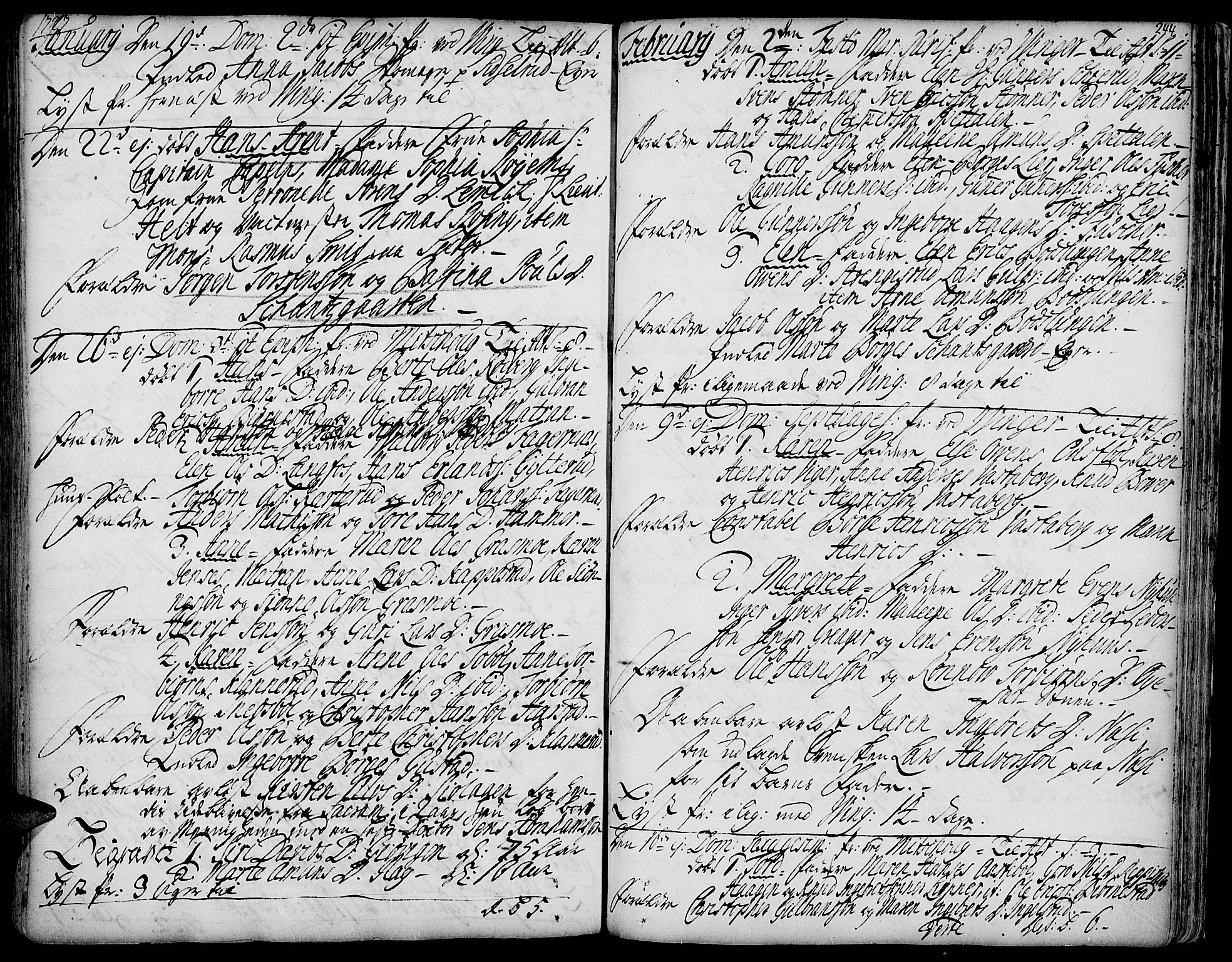 Vinger prestekontor, SAH/PREST-024/H/Ha/Haa/L0001: Parish register (official) no. 1, 1689-1729, p. 244