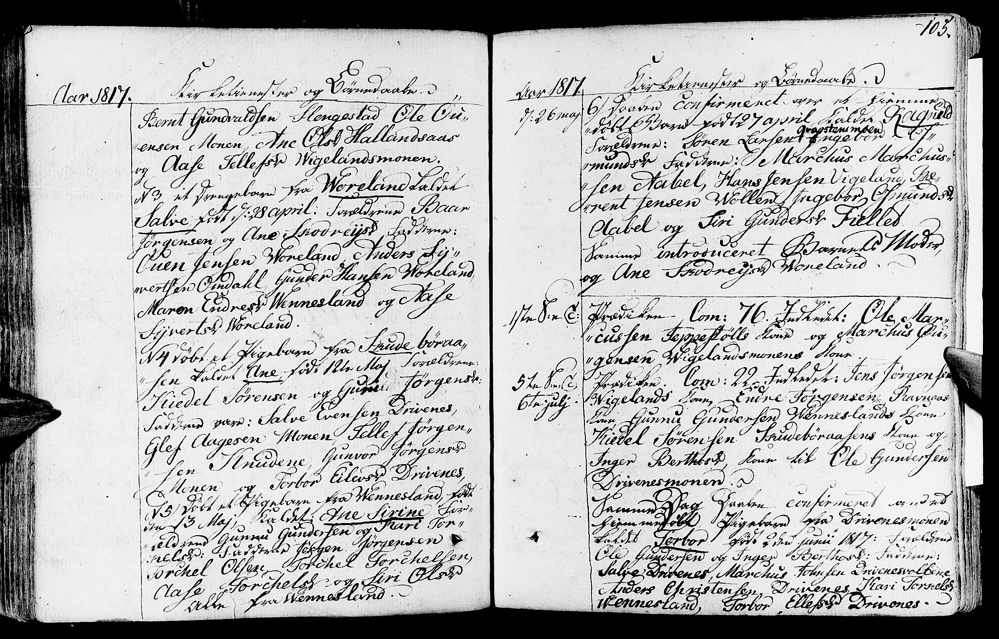 Vennesla sokneprestkontor, AV/SAK-1111-0045/Fa/Fab/L0002: Parish register (official) no. A 2, 1794-1834, p. 105