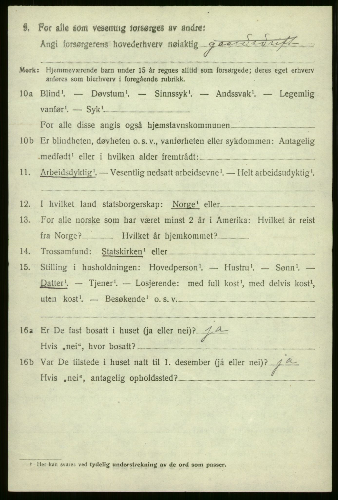 SAB, 1920 census for Evanger, 1920, p. 2668