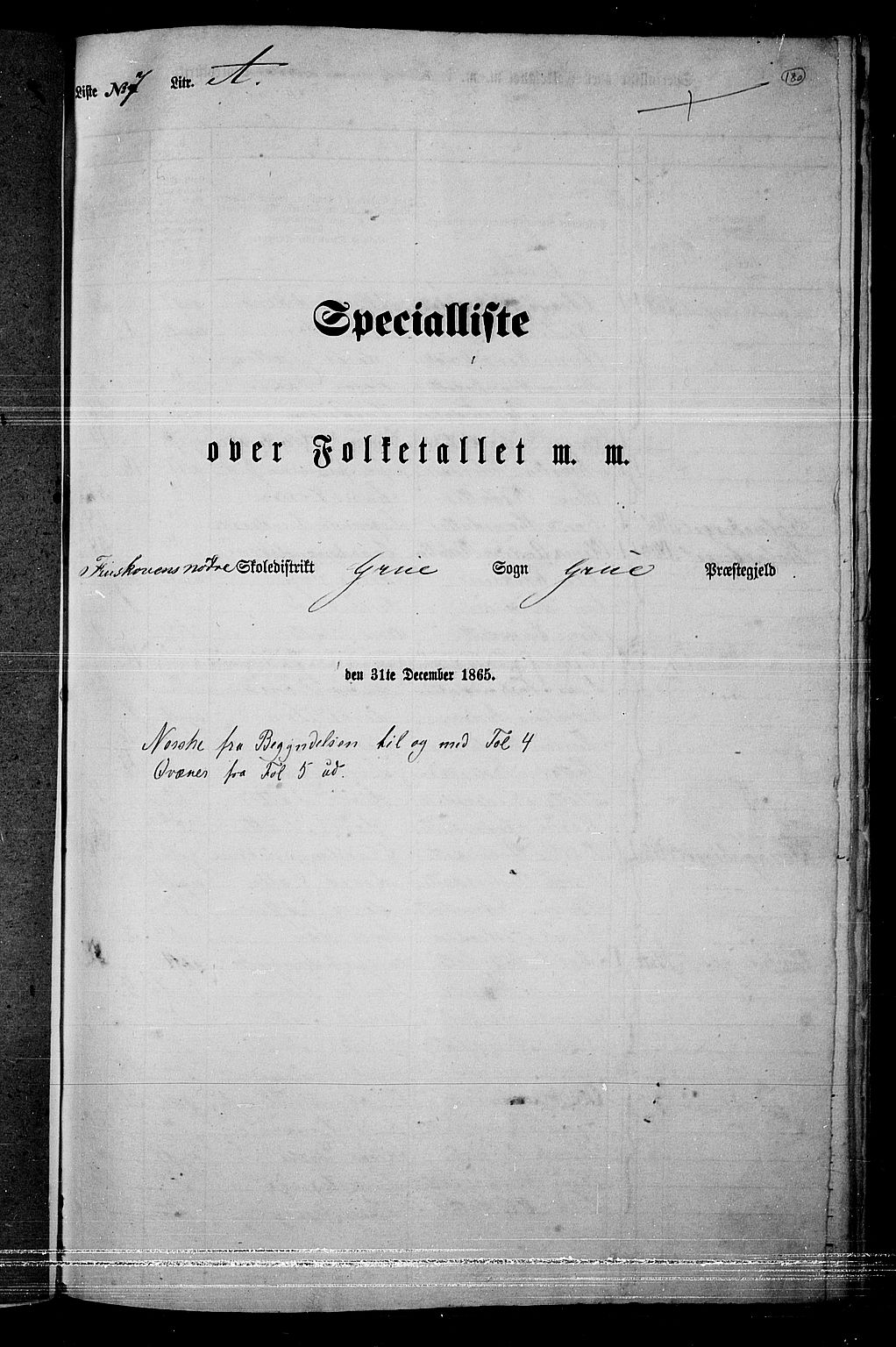 RA, 1865 census for Grue, 1865, p. 156