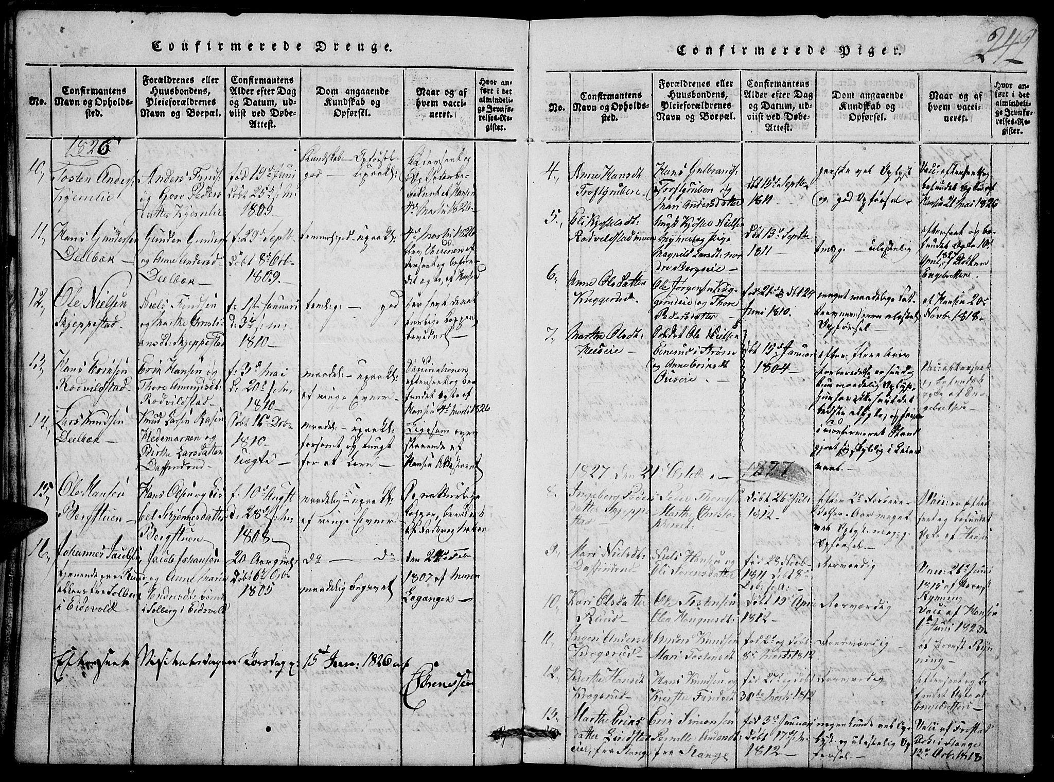 Nord-Odal prestekontor, AV/SAH-PREST-032/H/Ha/Hab/L0001: Parish register (copy) no. 1, 1819-1838, p. 242