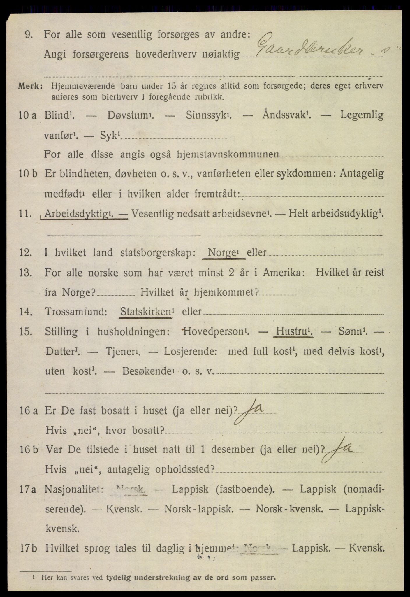 SAT, 1920 census for Vemundvik, 1920, p. 3720