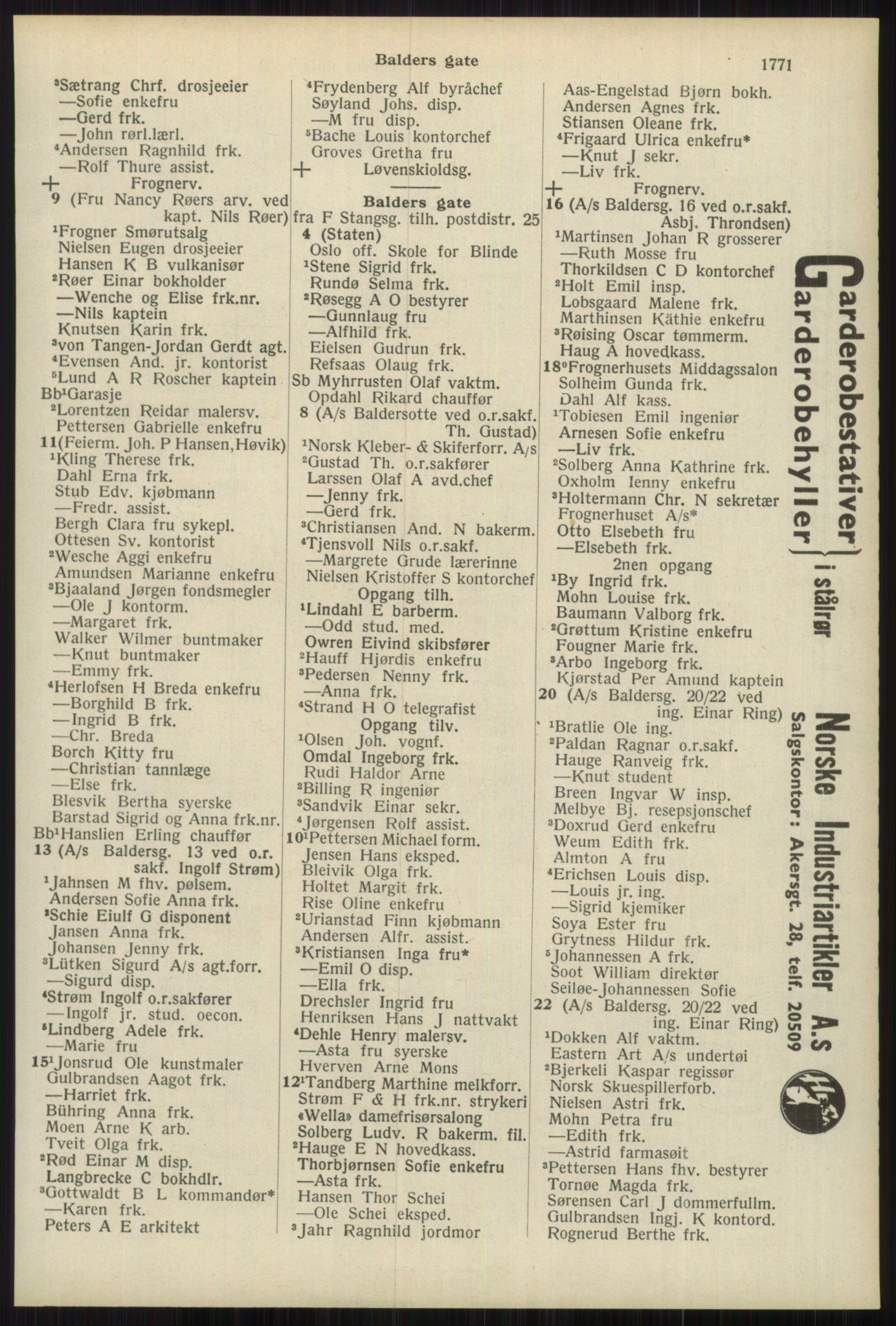 Kristiania/Oslo adressebok, PUBL/-, 1939, p. 1771