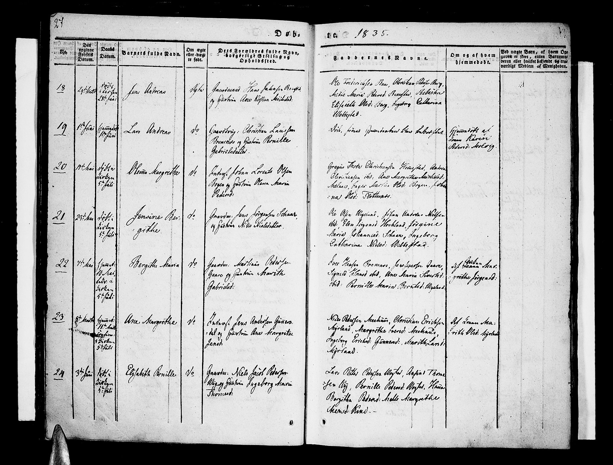 Kvæfjord sokneprestkontor, AV/SATØ-S-1323/G/Ga/Gaa/L0003kirke: Parish register (official) no. 3, 1830-1857, p. 27