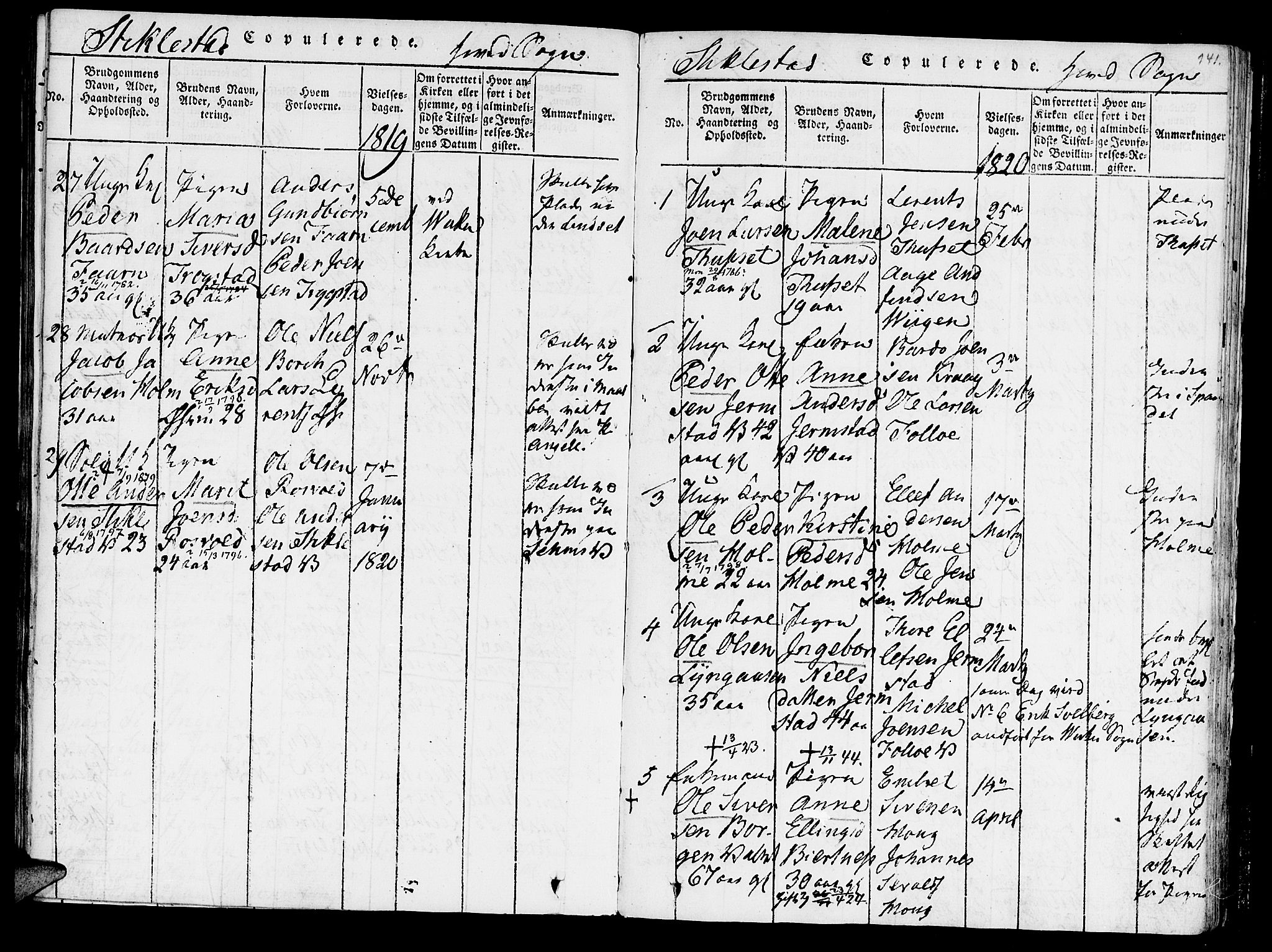 Ministerialprotokoller, klokkerbøker og fødselsregistre - Nord-Trøndelag, SAT/A-1458/723/L0234: Parish register (official) no. 723A05 /1, 1816-1840, p. 141