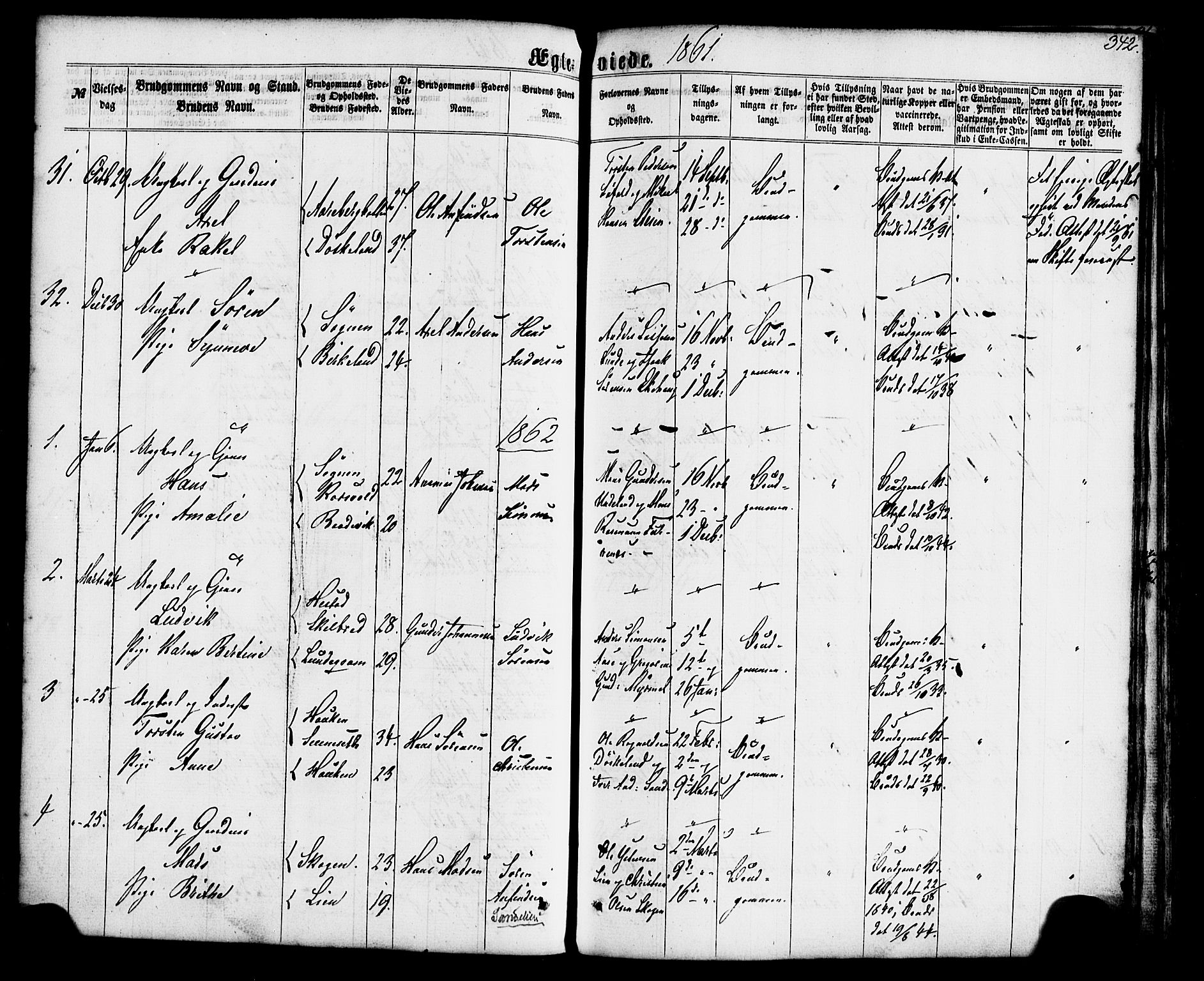 Gaular sokneprestembete, SAB/A-80001/H/Haa: Parish register (official) no. A 5, 1860-1881, p. 342