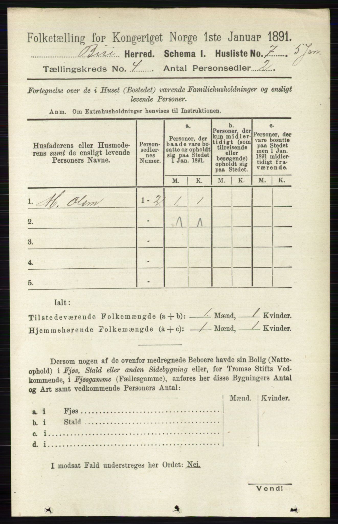 RA, 1891 census for 0525 Biri, 1891, p. 1334