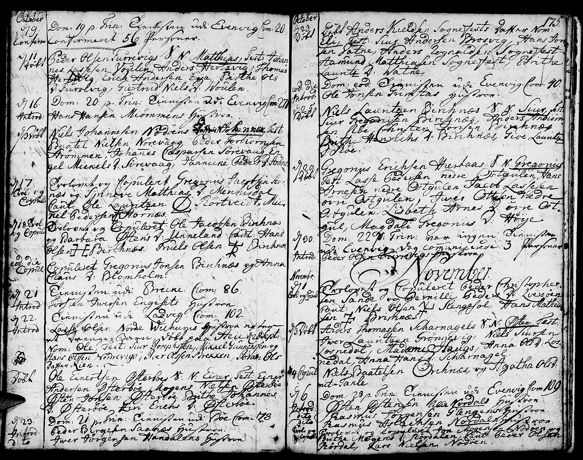 Gulen sokneprestembete, SAB/A-80201/H/Haa/Haaa/L0012: Parish register (official) no. A 12, 1749-1776, p. 175
