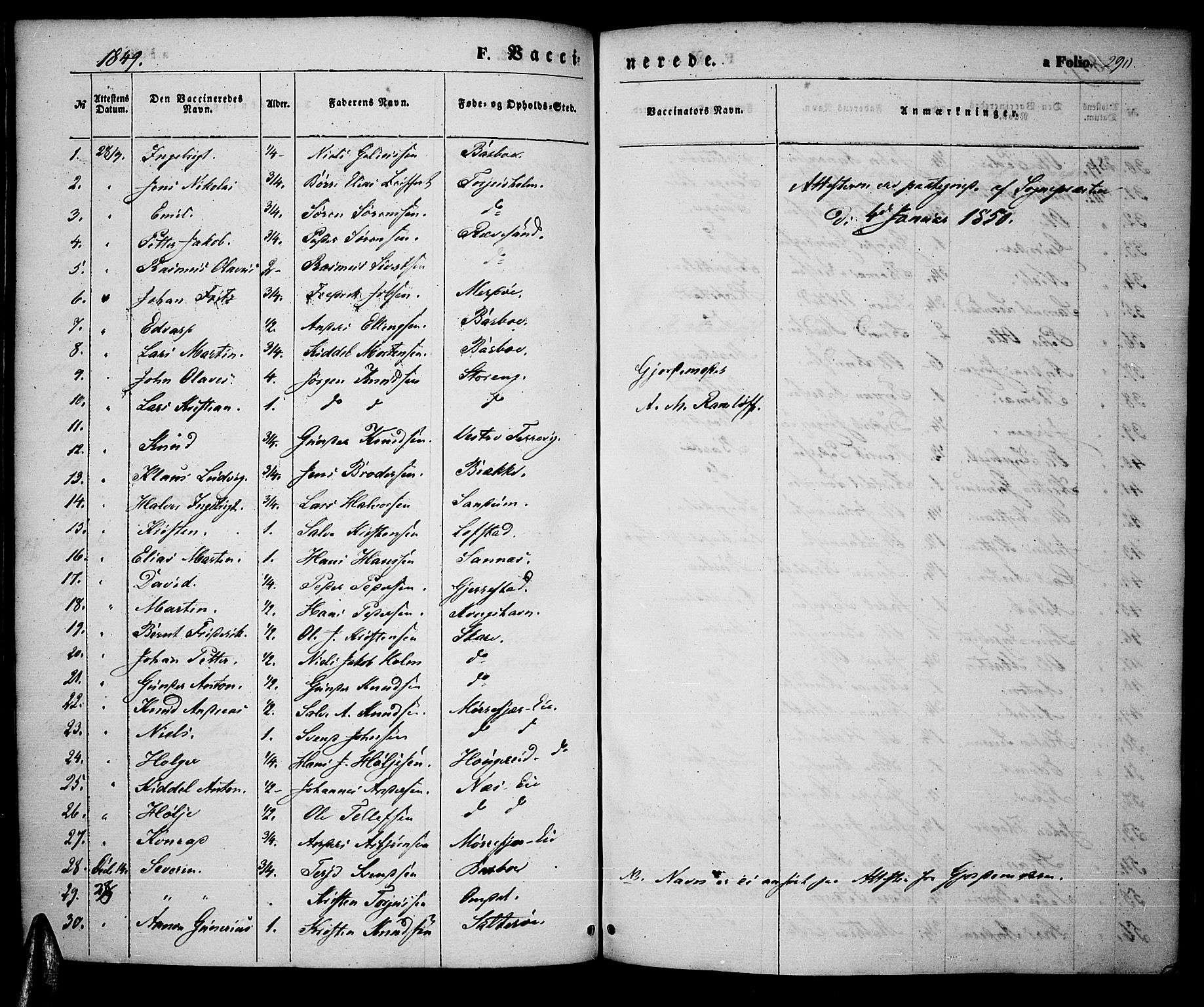 Tromøy sokneprestkontor, SAK/1111-0041/F/Fa/L0005: Parish register (official) no. A 5, 1847-1856, p. 290
