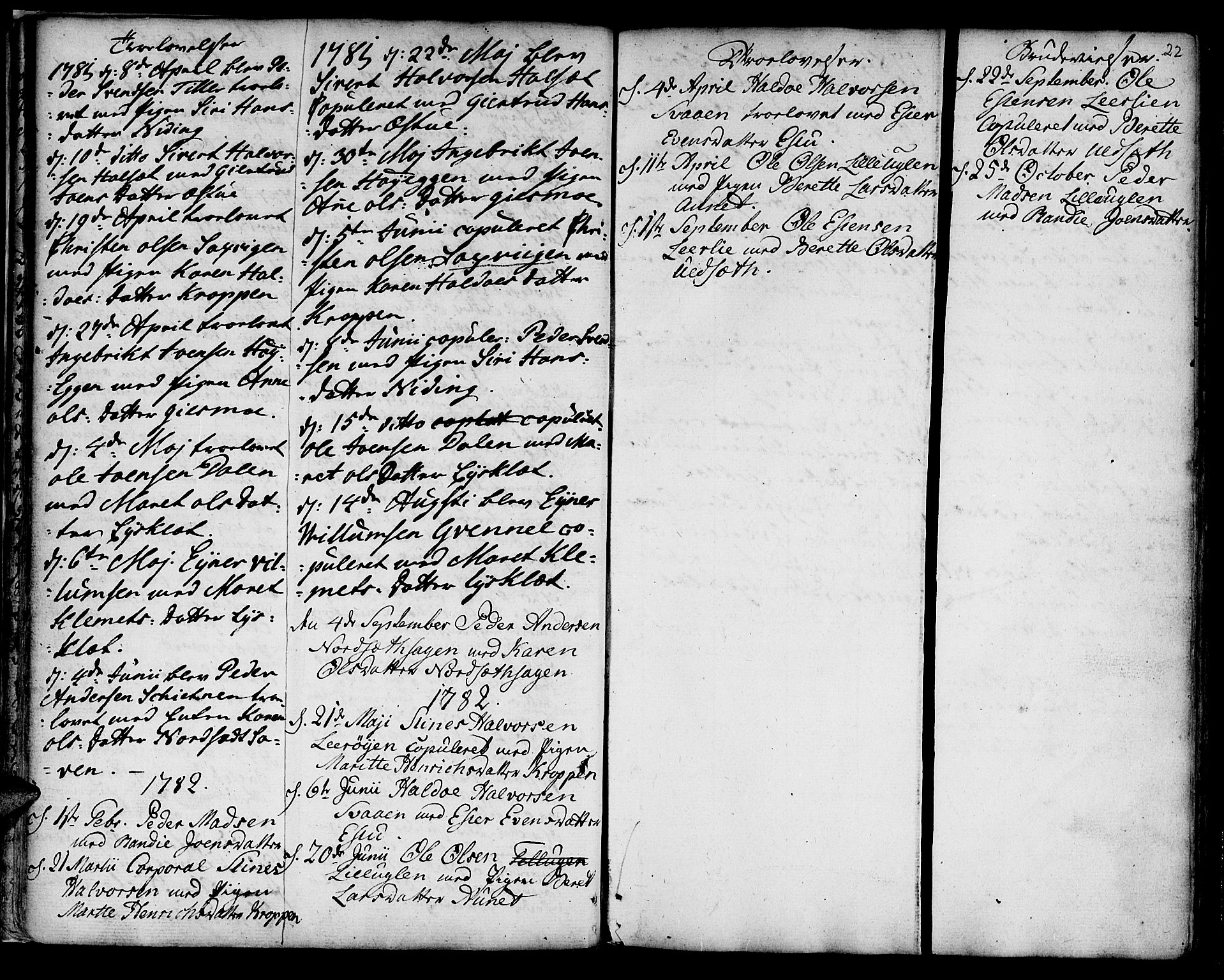 Ministerialprotokoller, klokkerbøker og fødselsregistre - Sør-Trøndelag, SAT/A-1456/618/L0437: Parish register (official) no. 618A02, 1749-1782, p. 22