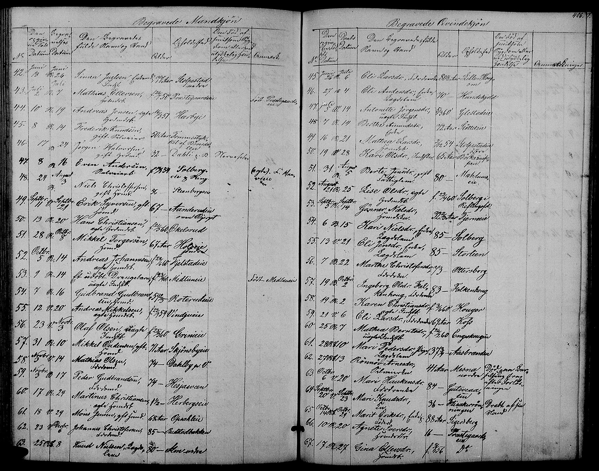 Ringsaker prestekontor, AV/SAH-PREST-014/L/La/L0006: Parish register (copy) no. 6, 1851-1860, p. 406