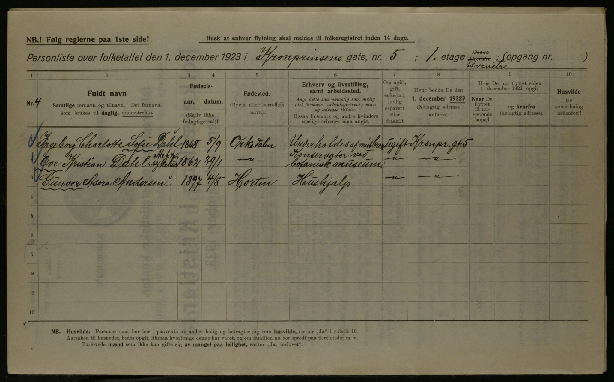 OBA, Municipal Census 1923 for Kristiania, 1923, p. 61172