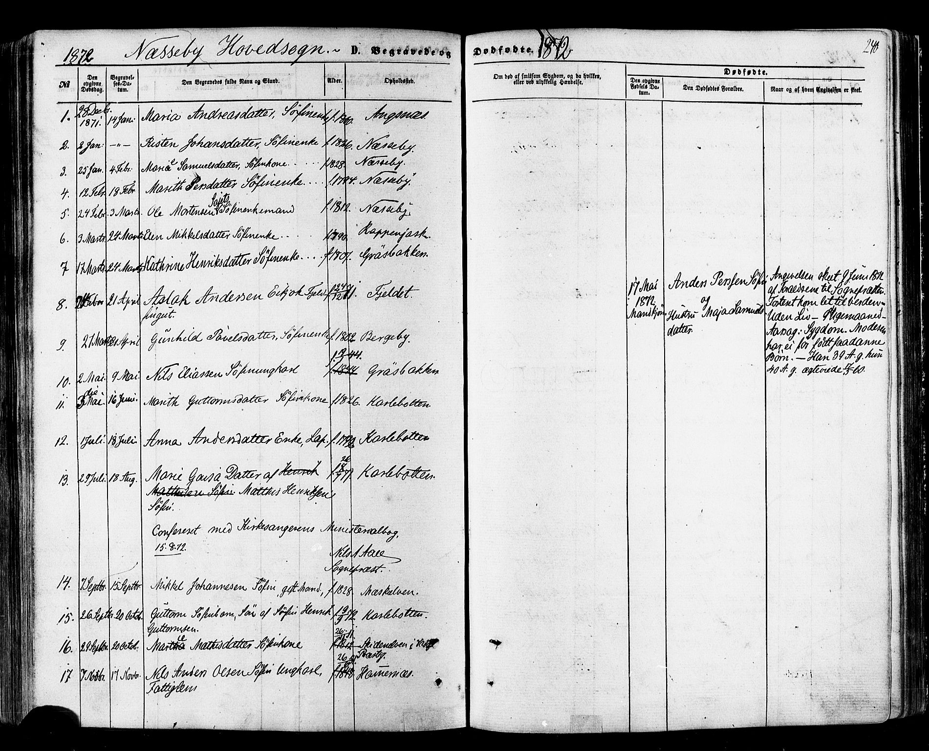 Nesseby sokneprestkontor, SATØ/S-1330/H/Ha/L0003kirke: Parish register (official) no. 3 /1, 1865-1876, p. 240