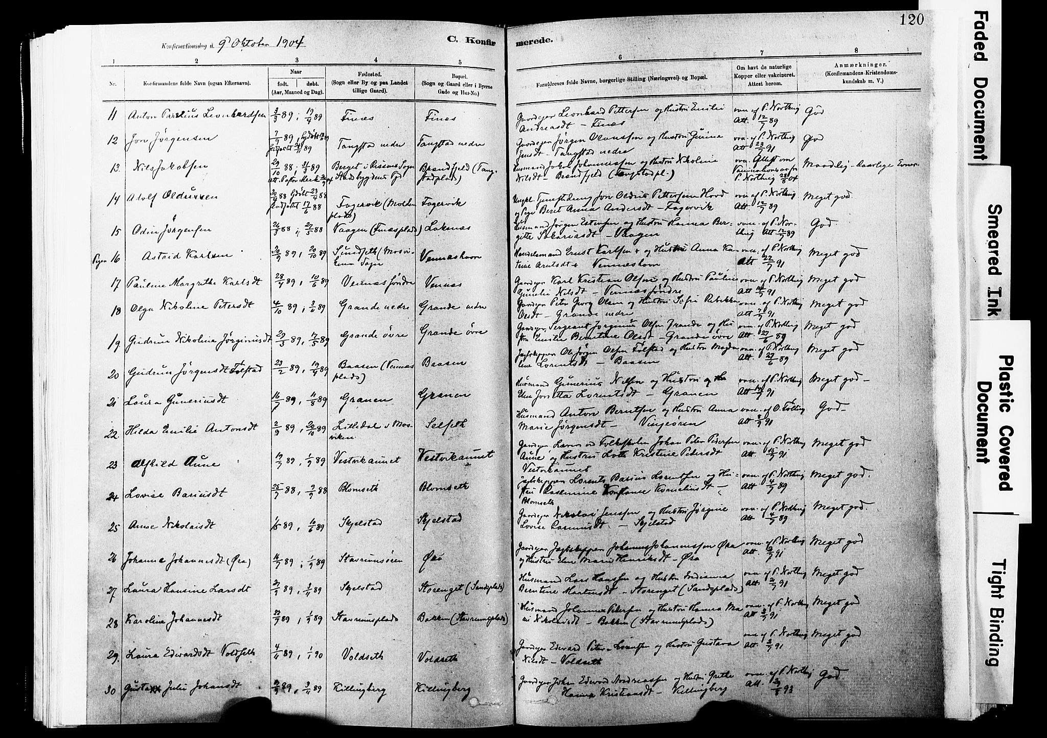 Ministerialprotokoller, klokkerbøker og fødselsregistre - Nord-Trøndelag, SAT/A-1458/744/L0420: Parish register (official) no. 744A04, 1882-1904, p. 120