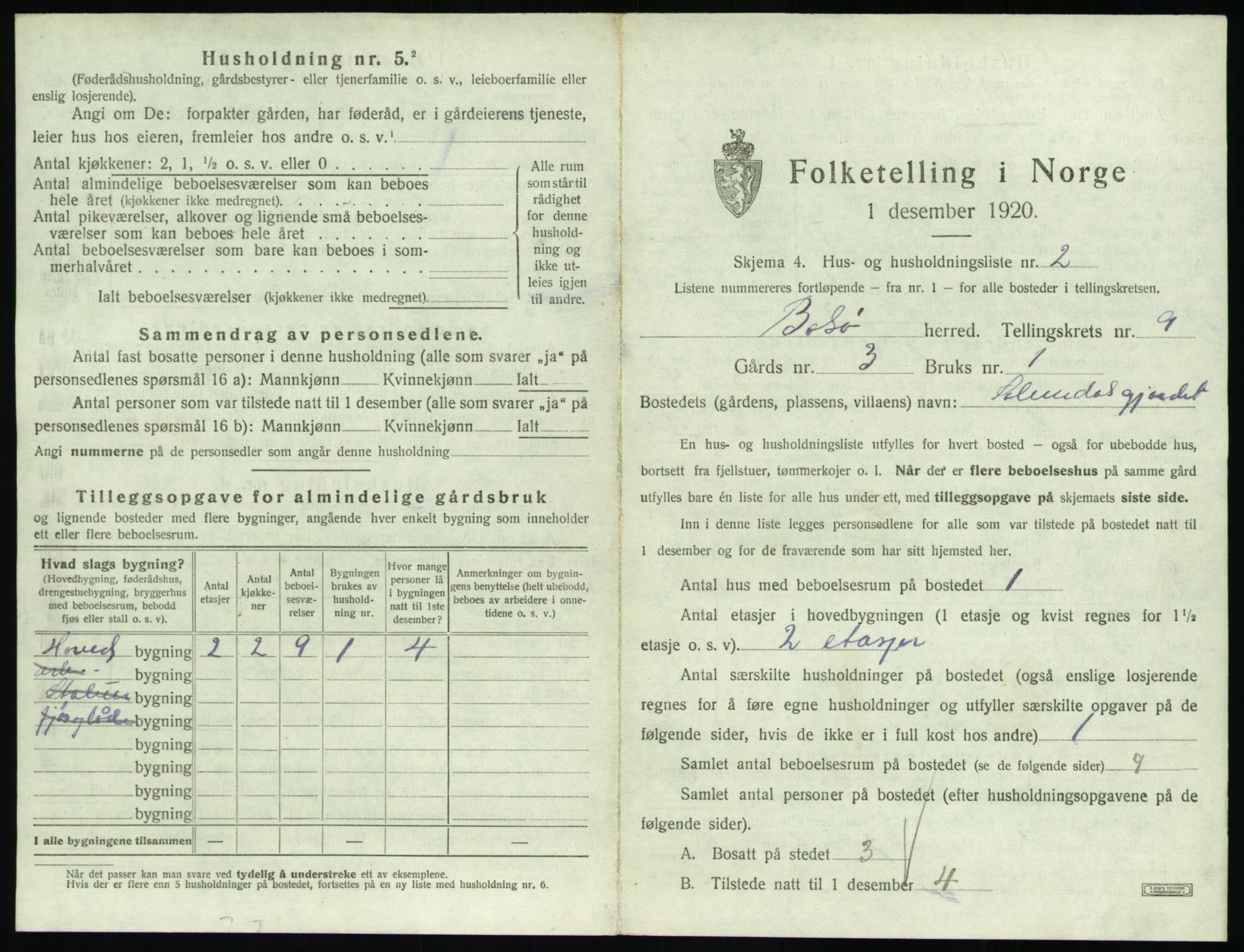 SAT, 1920 census for Bolsøy, 1920, p. 1343