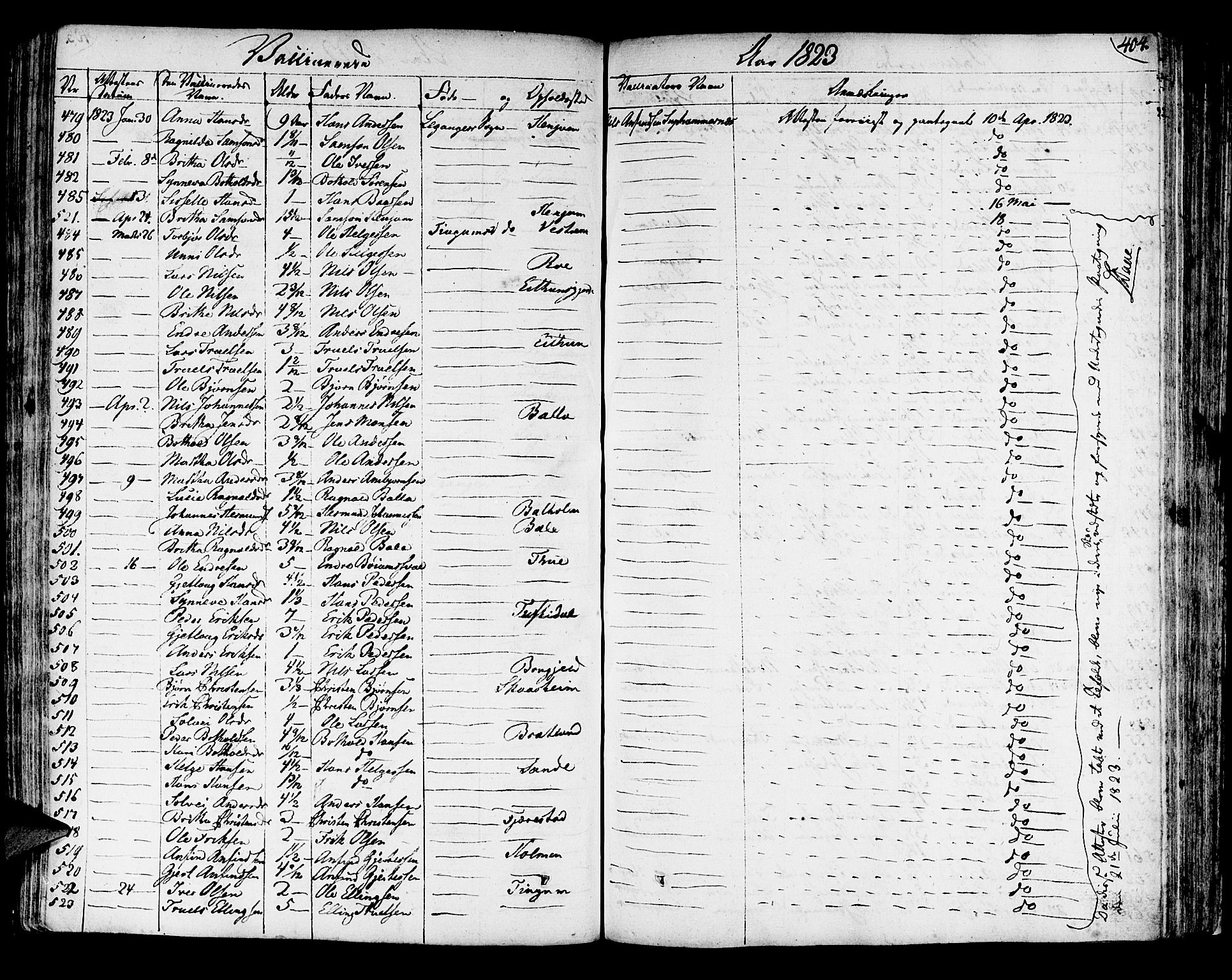 Leikanger sokneprestembete, AV/SAB-A-81001/H/Haa/Haaa/L0006: Parish register (official) no. A 6, 1810-1838, p. 404