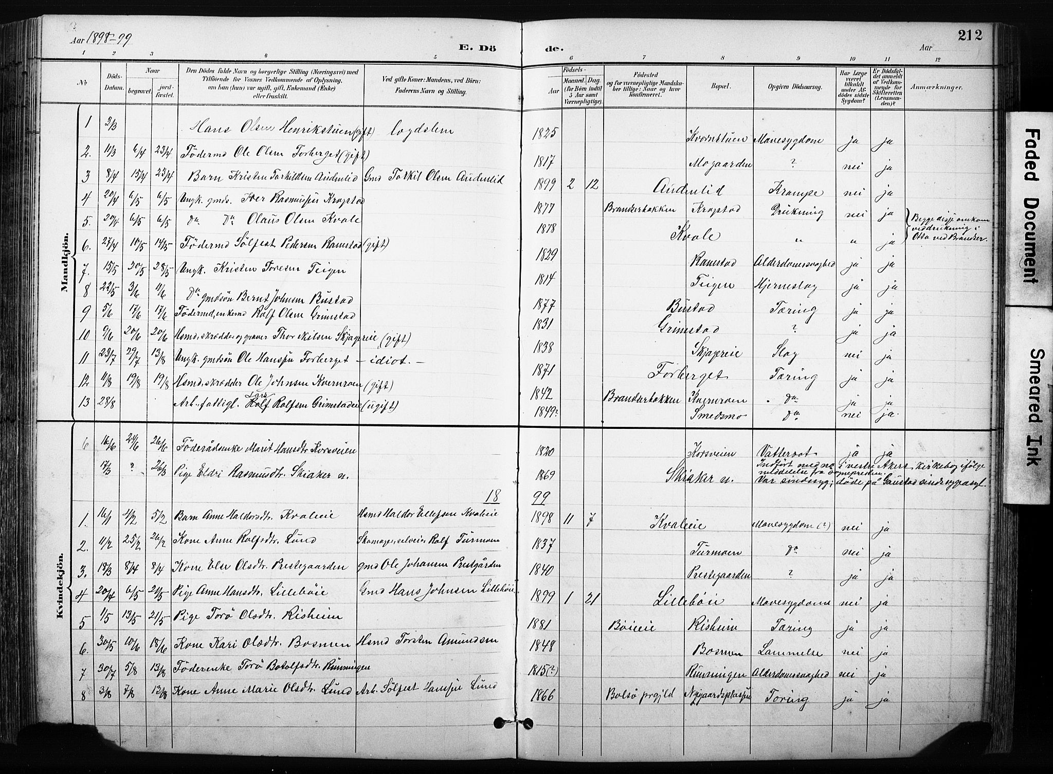 Skjåk prestekontor, AV/SAH-PREST-072/H/Ha/Hab/L0003: Parish register (copy) no. 3, 1893-1932, p. 212