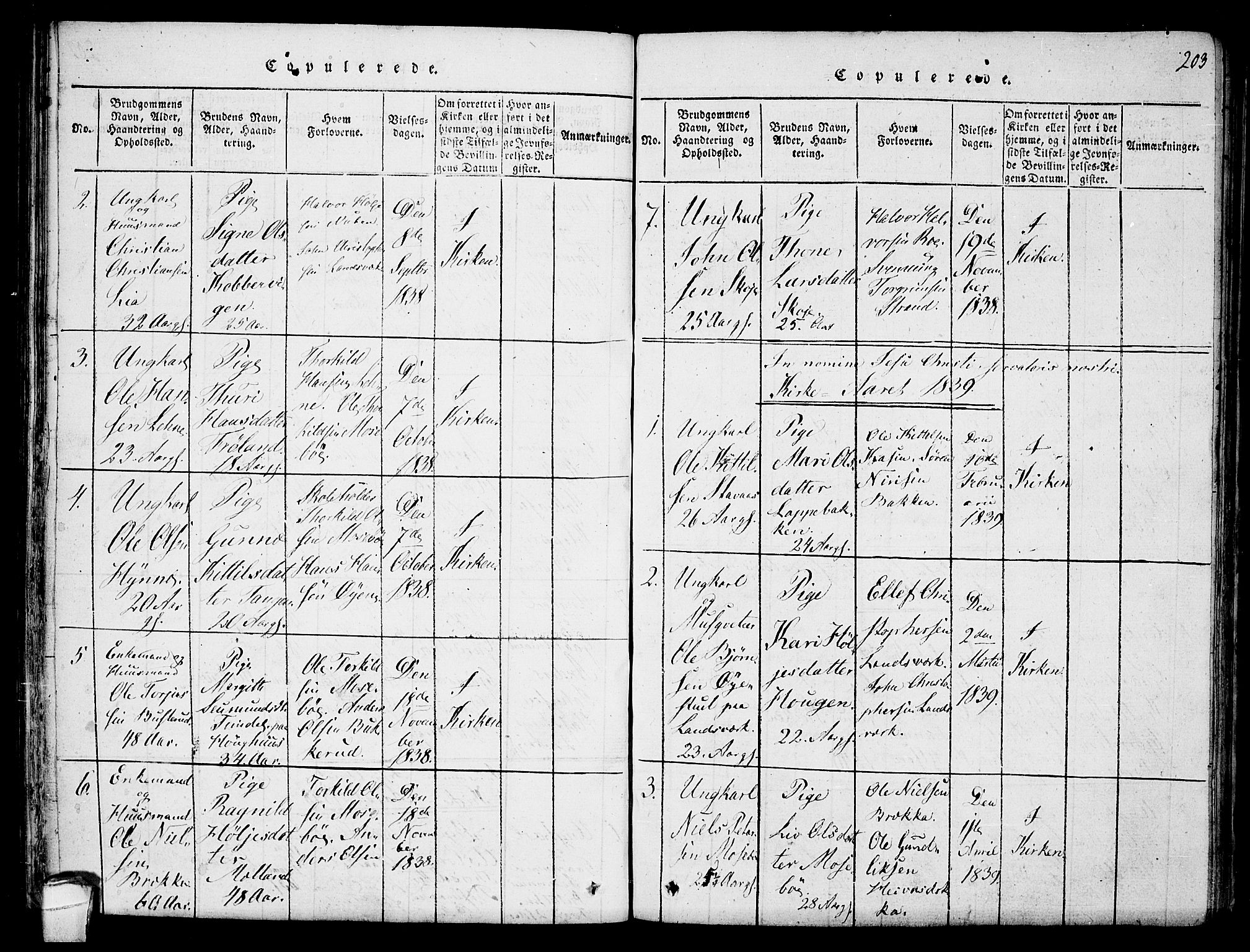 Hjartdal kirkebøker, SAKO/A-270/F/Fb/L0001: Parish register (official) no. II 1, 1815-1843, p. 203