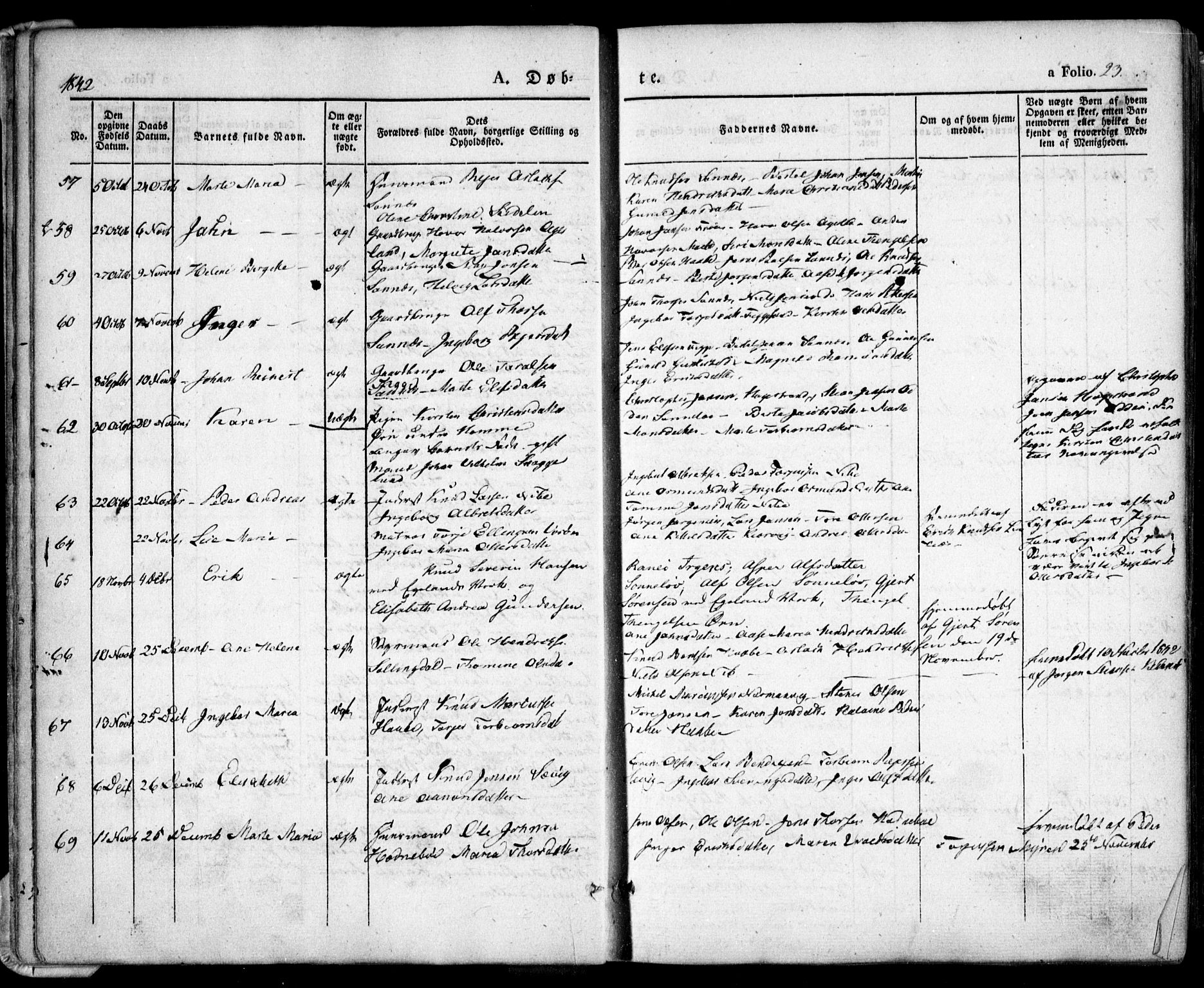 Søndeled sokneprestkontor, SAK/1111-0038/F/Fa/L0002: Parish register (official) no. A 2, 1839-1860, p. 23