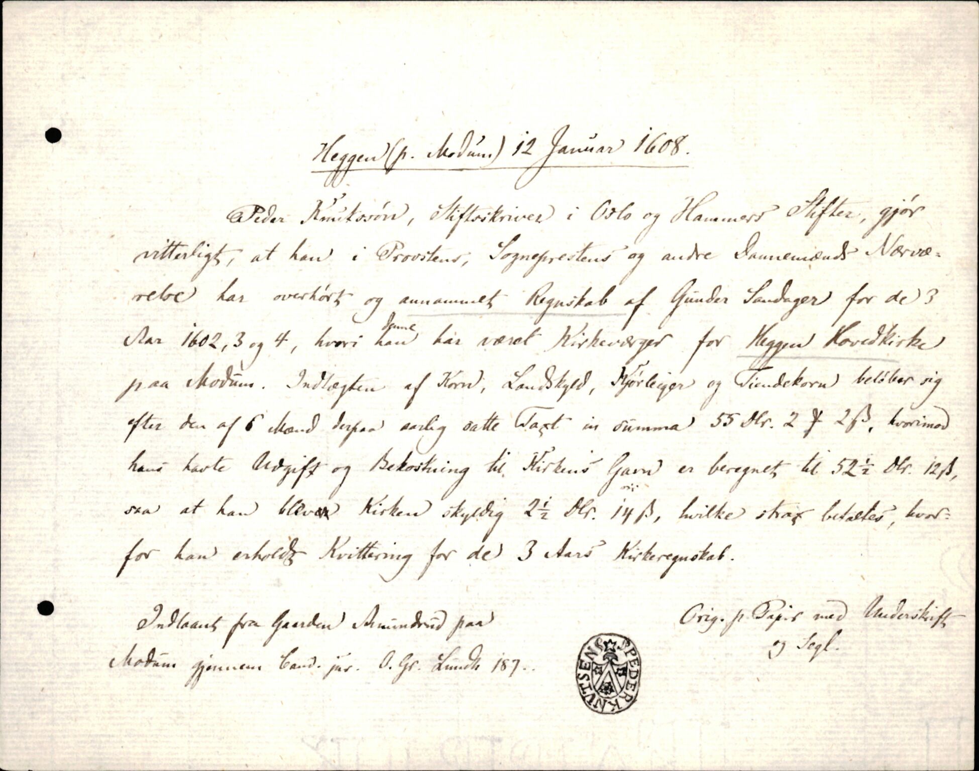 Riksarkivets diplomsamling, AV/RA-EA-5965/F35/F35d/L0002: Innlånte diplomer, seddelregister, 1592-1620, p. 493