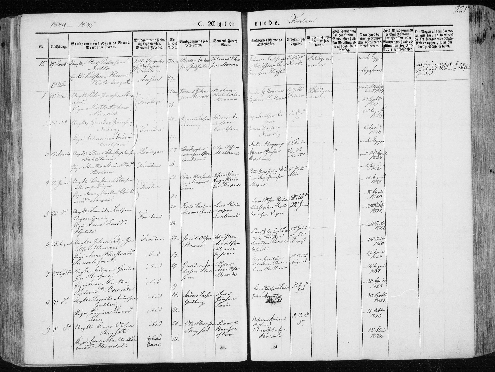 Ministerialprotokoller, klokkerbøker og fødselsregistre - Nord-Trøndelag, SAT/A-1458/713/L0115: Parish register (official) no. 713A06, 1838-1851, p. 221