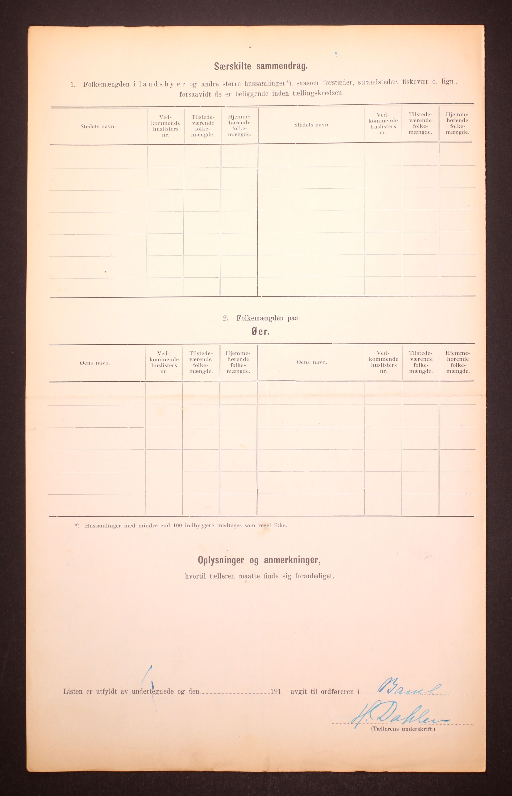 RA, 1910 census for Bamble, 1910, p. 15