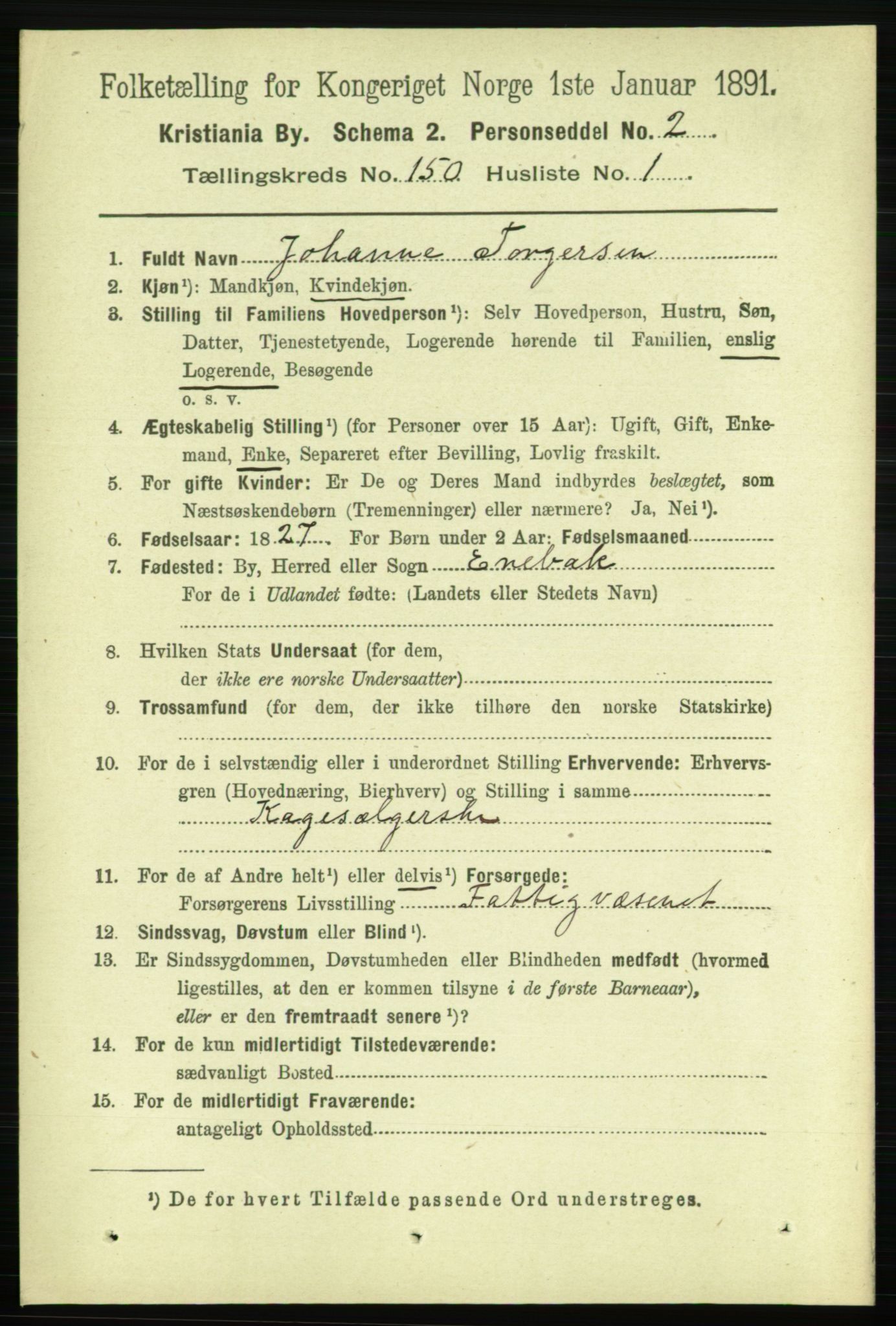 RA, 1891 census for 0301 Kristiania, 1891, p. 83821