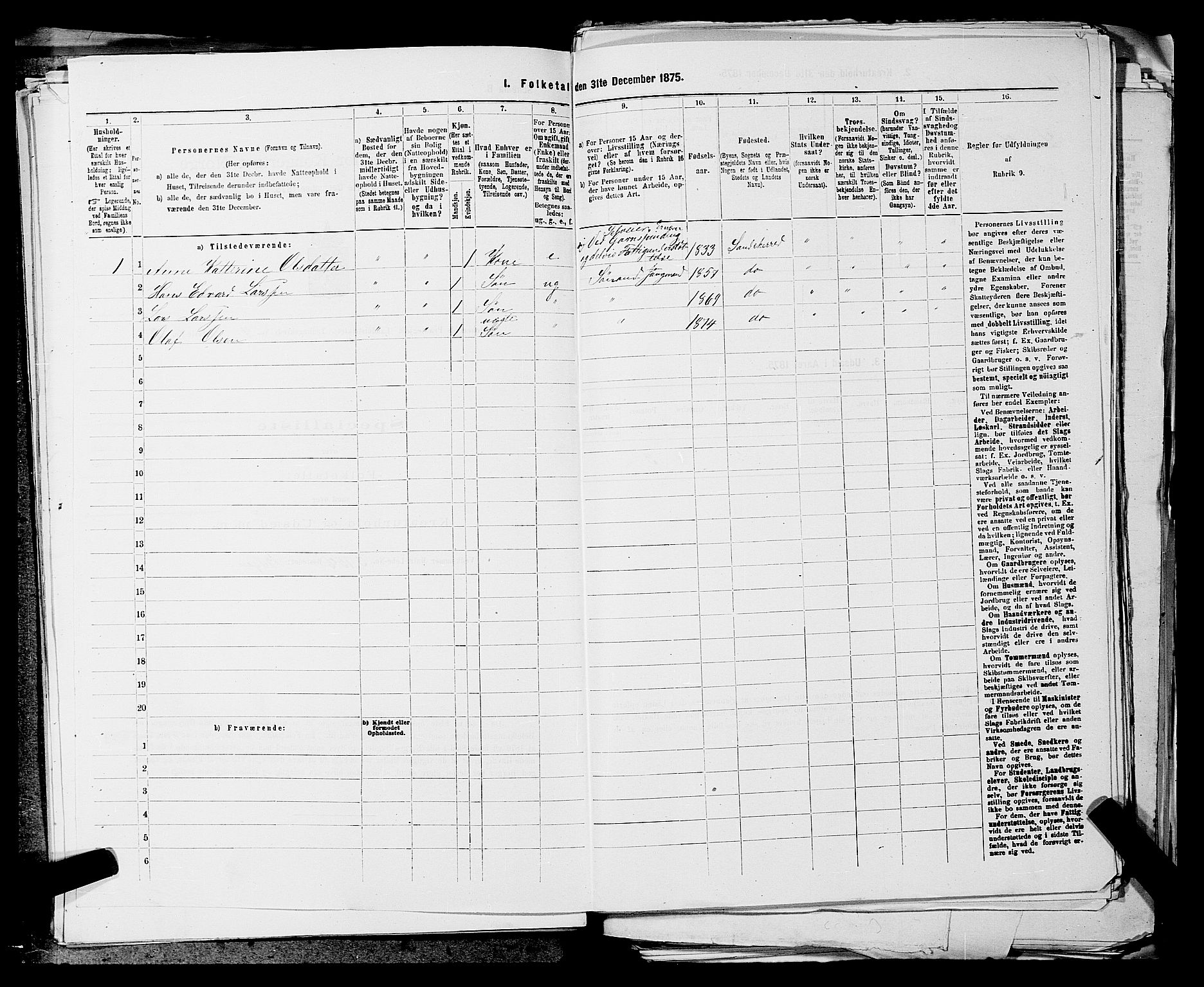 SAKO, 1875 census for 0724L Sandeherred/Sandeherred, 1875, p. 1061