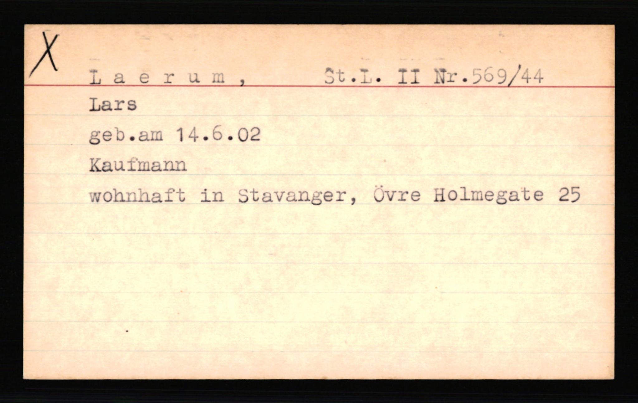 SS- und Polizeigericht Nord (IX), AV/RA-RAFA-3182/0001/C/Ca/L0004: kartotekkort for personer alfabetisk på etternavn: John-L, 1940-1945, p. 492