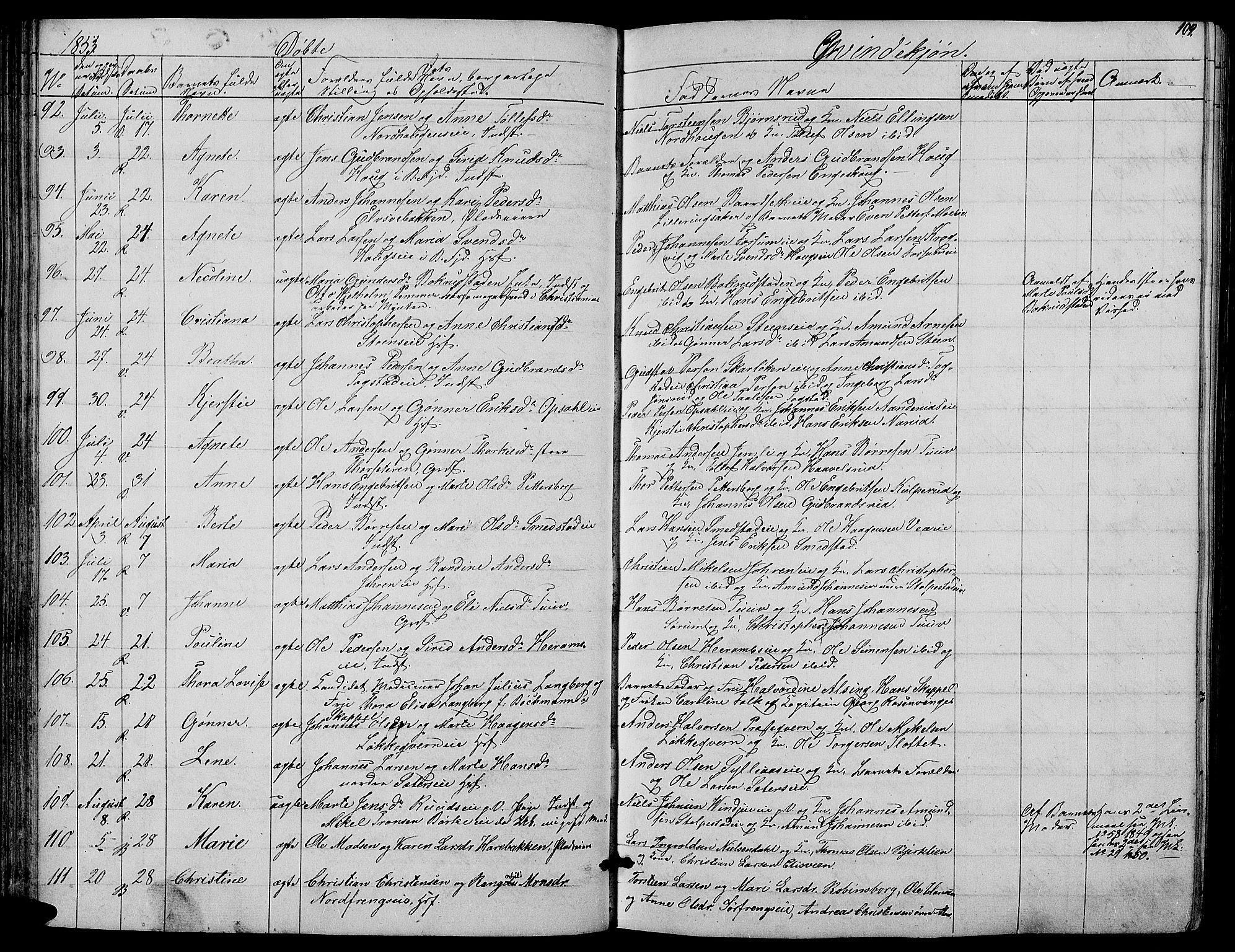 Ringsaker prestekontor, AV/SAH-PREST-014/L/La/L0006: Parish register (copy) no. 6, 1851-1860, p. 109