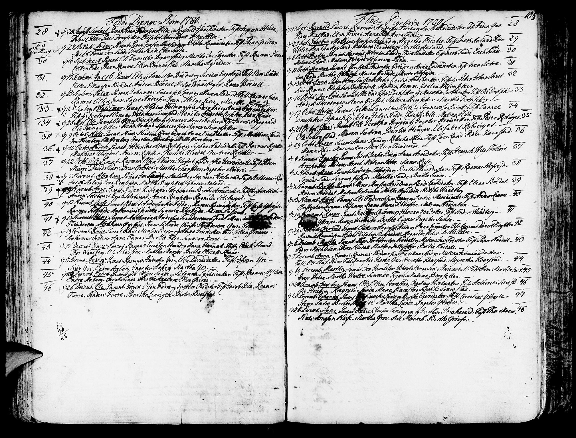 Innvik sokneprestembete, SAB/A-80501: Parish register (official) no. A 1, 1750-1816, p. 105