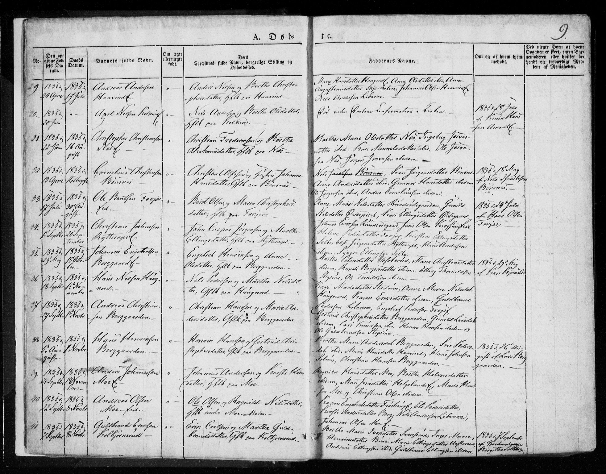 Hole kirkebøker, SAKO/A-228/F/Fa/L0005: Parish register (official) no. I 5, 1833-1851, p. 9