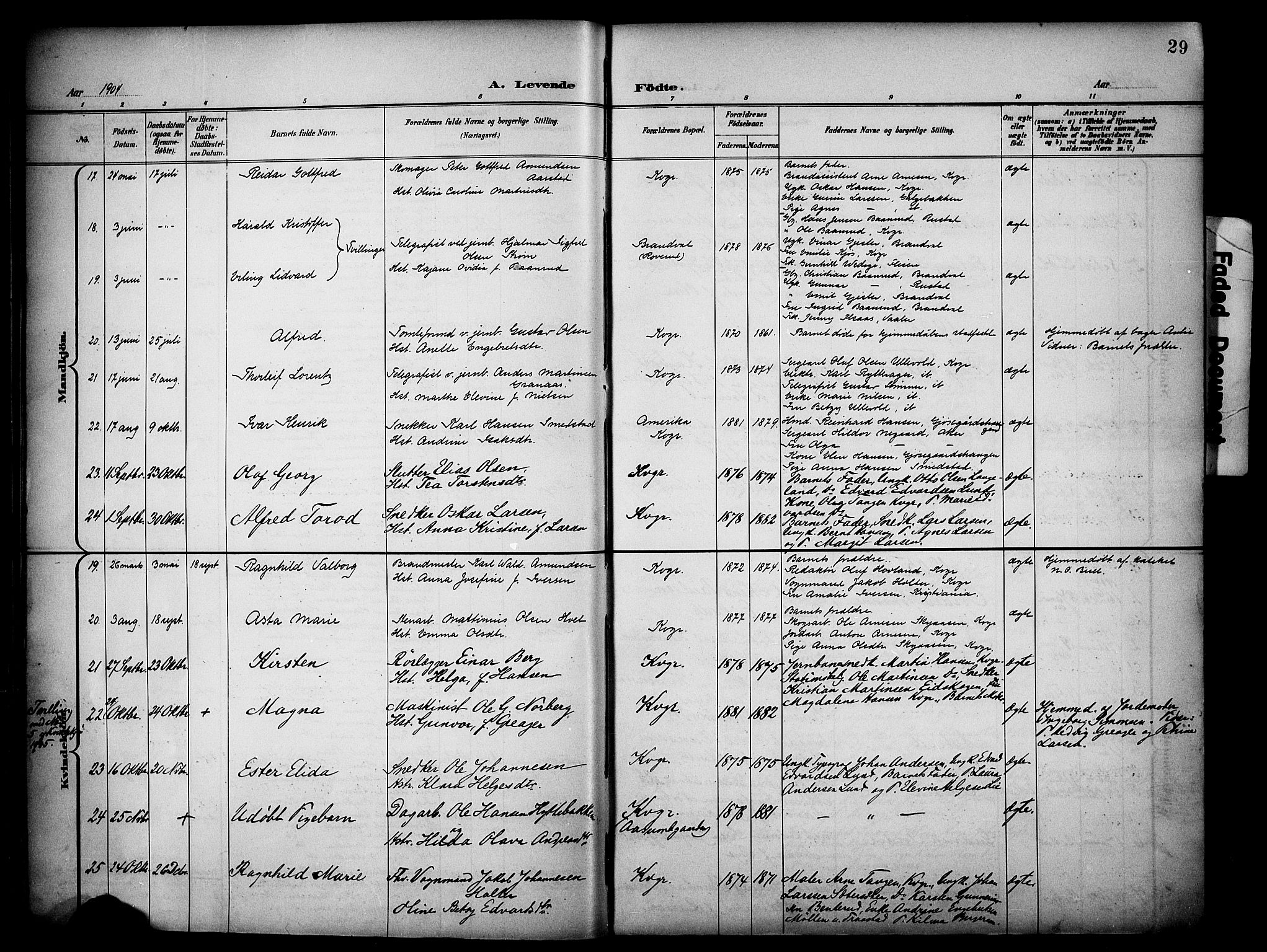 Vinger prestekontor, SAH/PREST-024/H/Ha/Haa/L0016: Parish register (official) no. 16, 1898-1920, p. 29