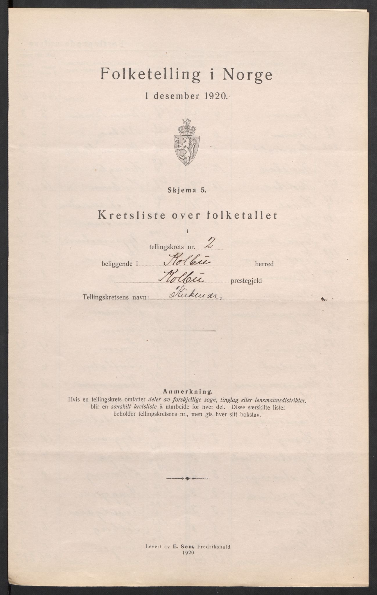 SAH, 1920 census for Kolbu, 1920, p. 9