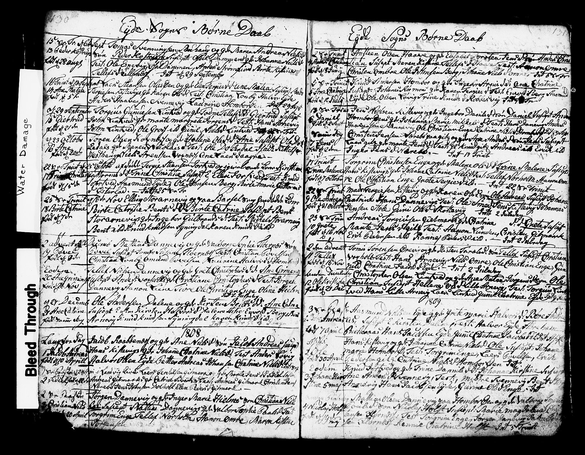 Hommedal sokneprestkontor, AV/SAK-1111-0023/F/Fb/Fbb/L0002: Parish register (copy) no. B 2 /2, 1791-1817, p. 130-131